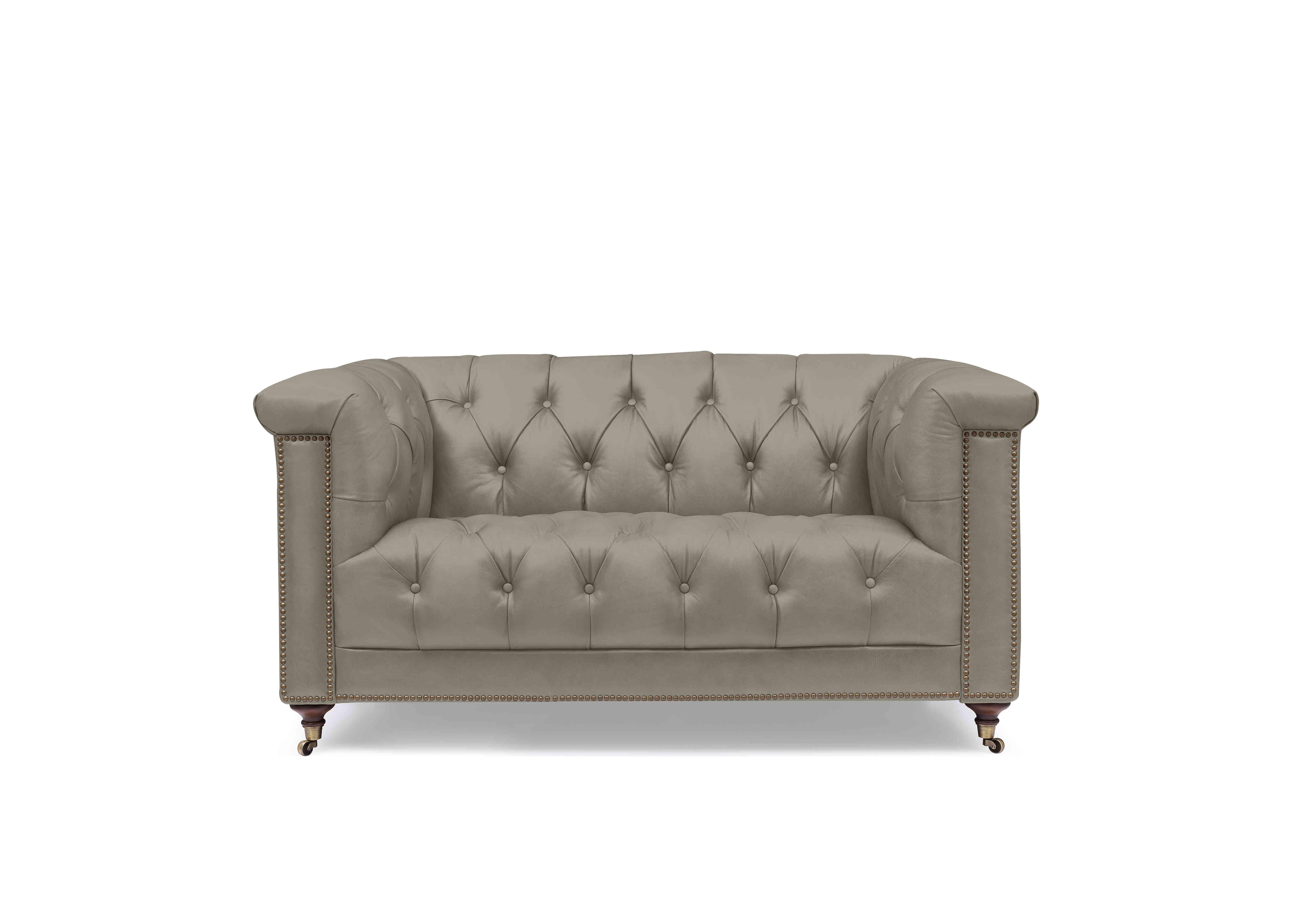 Wallace 2 Seater Leather Chesterfield Sofa with USB-C in X3-2083ls Urbane Gry on Furniture Village