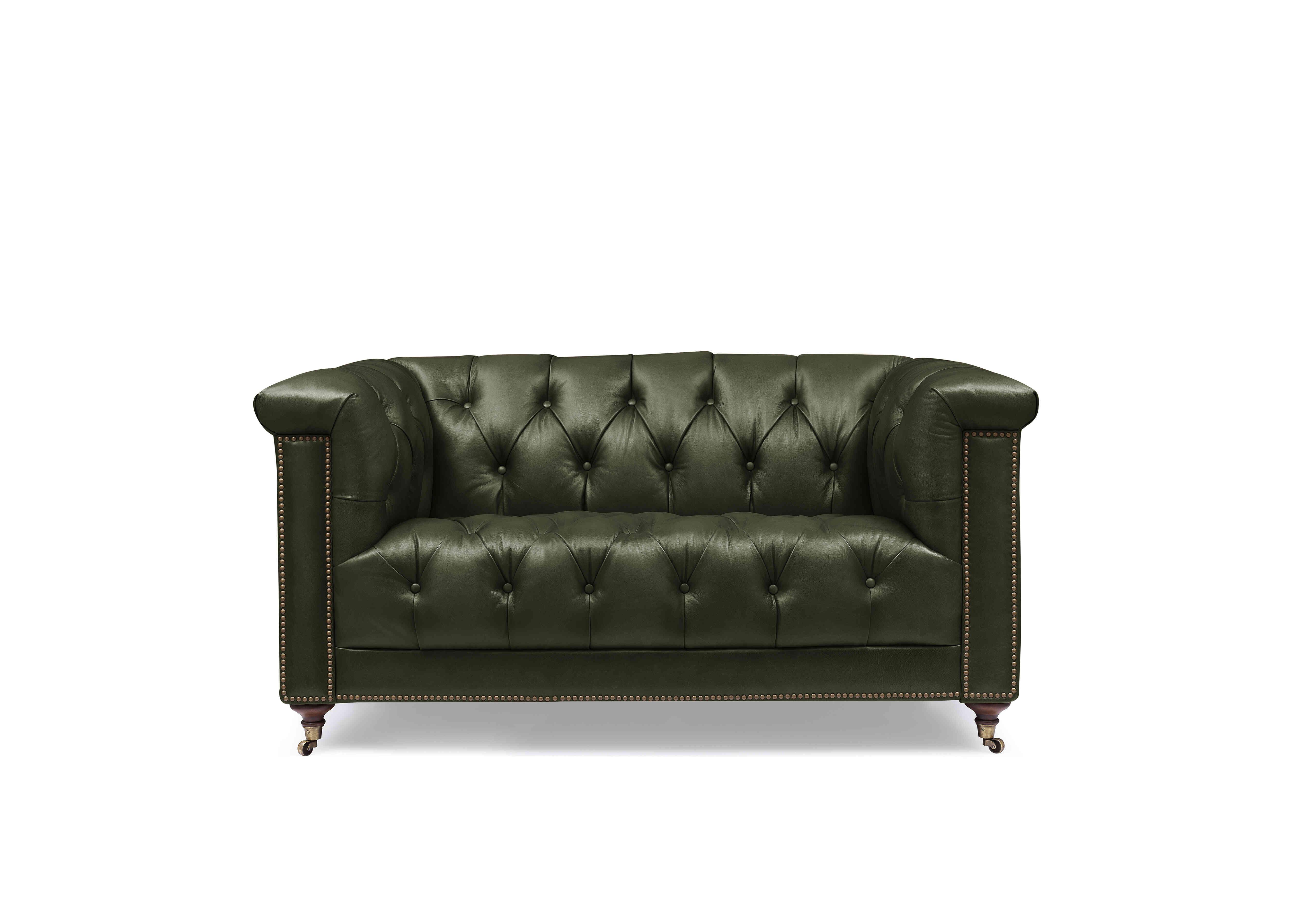 Wallace 2 Seater Leather Chesterfield Sofa with USB-C in X3y1-1965ls Emerald on Furniture Village