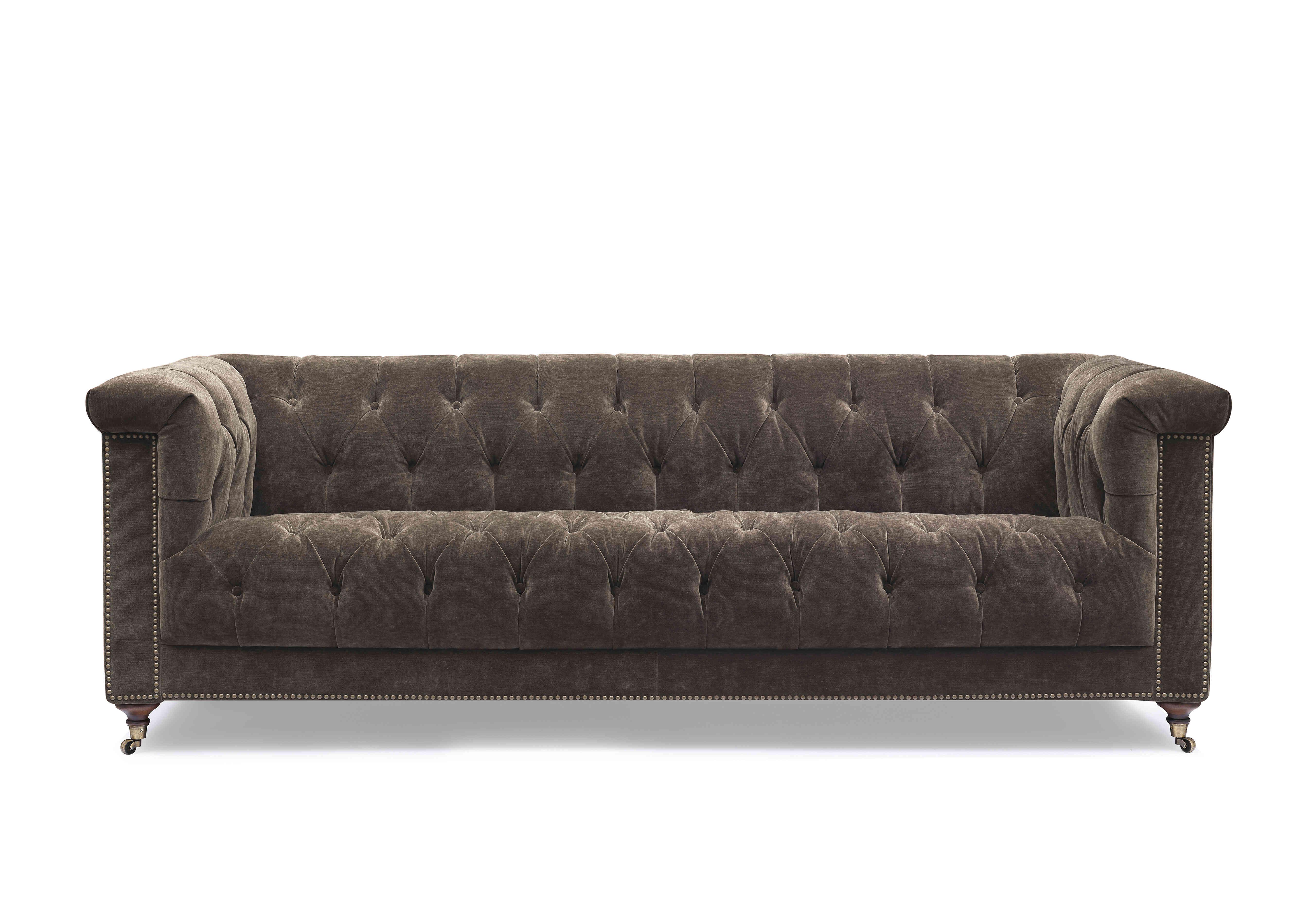 Wallace 4 Seater Fabric Chesterfield Sofa with USB-C in X3y1-W020 Brindle on Furniture Village