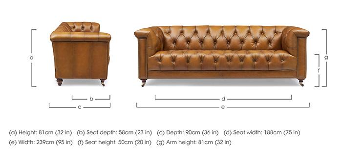 Wallace 4 Seater Leather Chesterfield Sofa with USB-C in  on Furniture Village