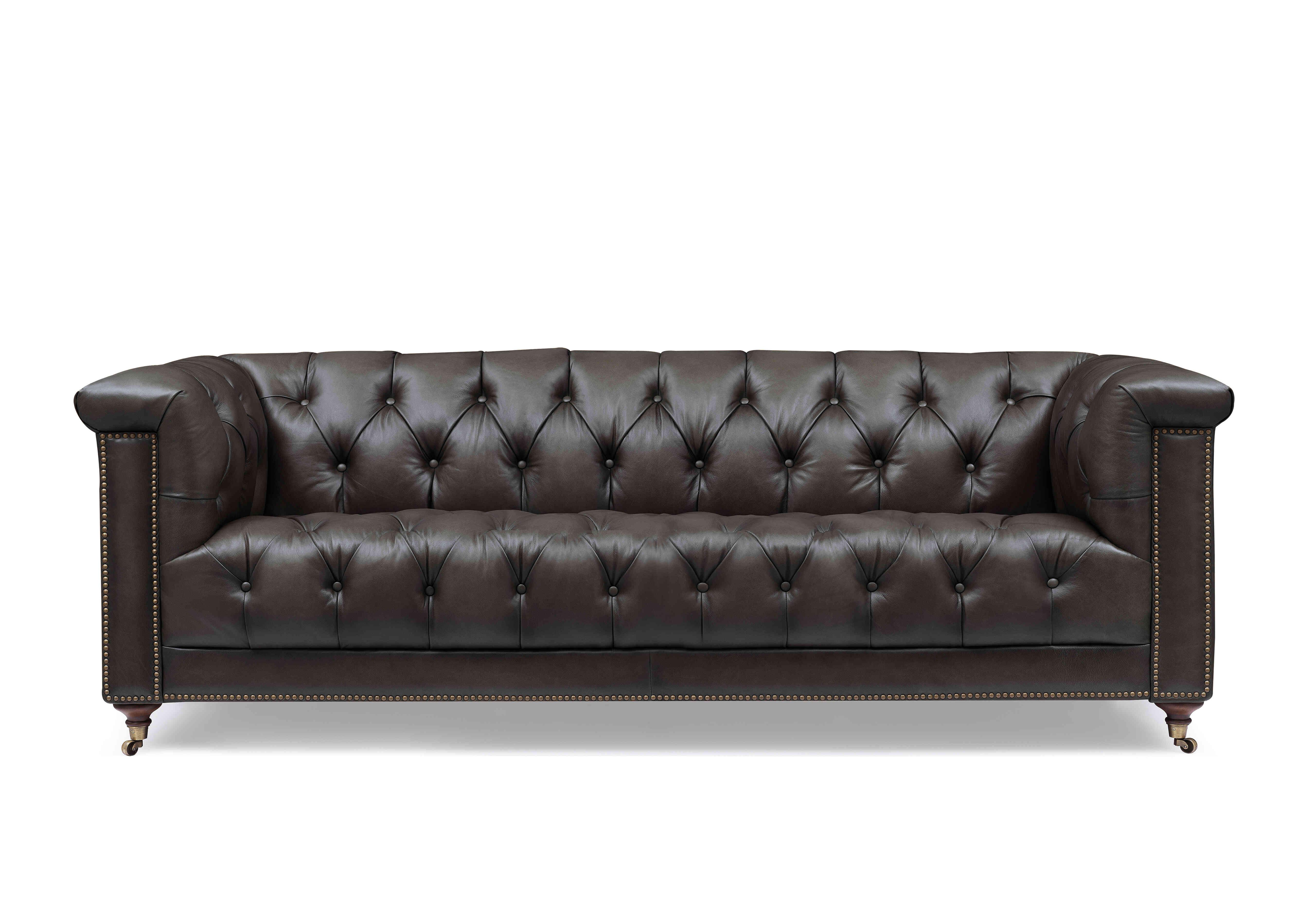 Wallace 4 Seater Leather Chesterfield Sofa with USB-C in X3y1-1759ls Cannon on Furniture Village