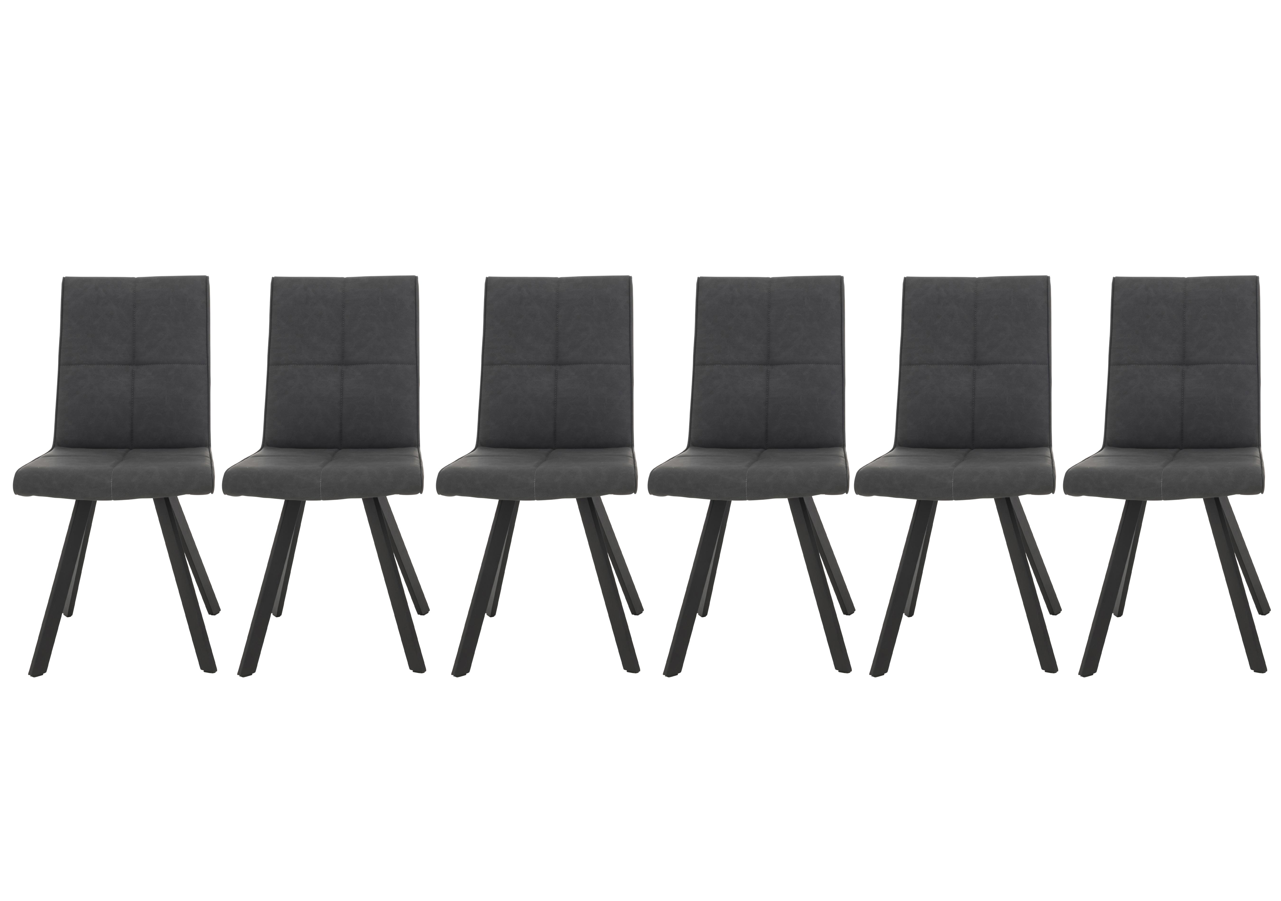 Phoenix Set of 6 Dining Chairs in Dark Grey on Furniture Village