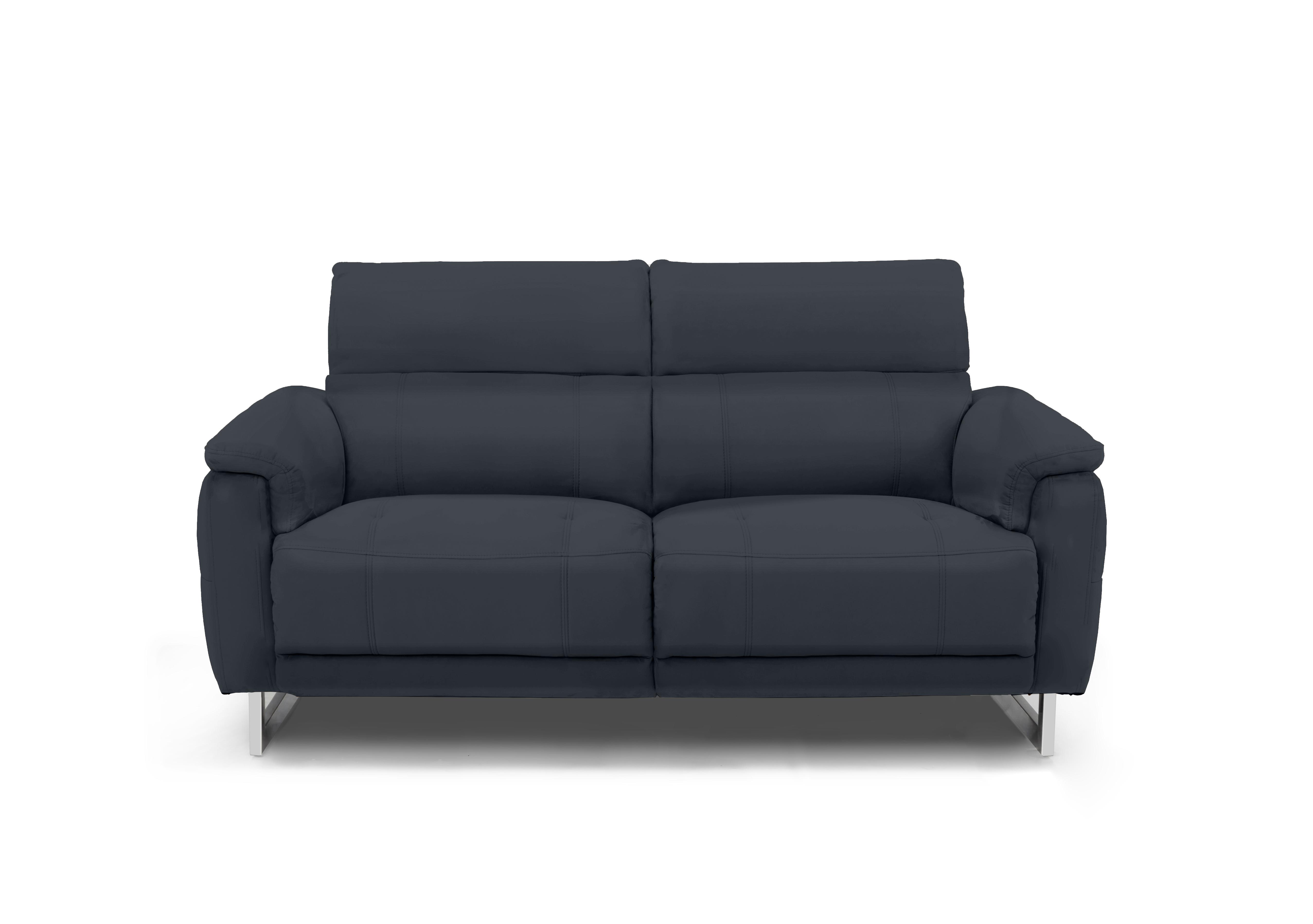 Moet 2 Seater Leather Power Recliner Sofa with Telescopic Headrests in Cat-60/24 Navy on Furniture Village