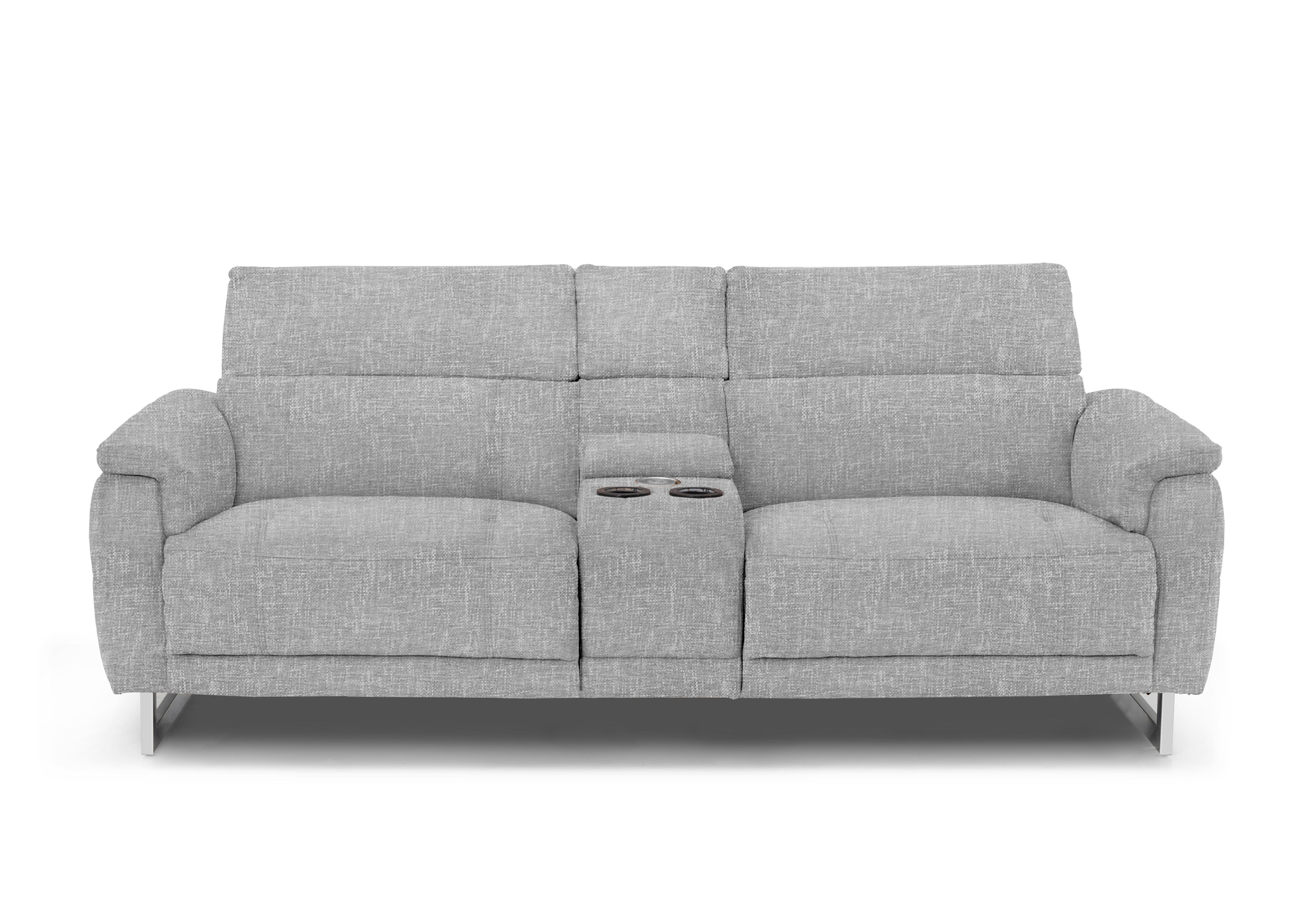Moet 3 Seater Fabric Power Recliner Sofa with Telescopic Headrests and Smart Console in 11445 Anivia Light Grey on Furniture Village