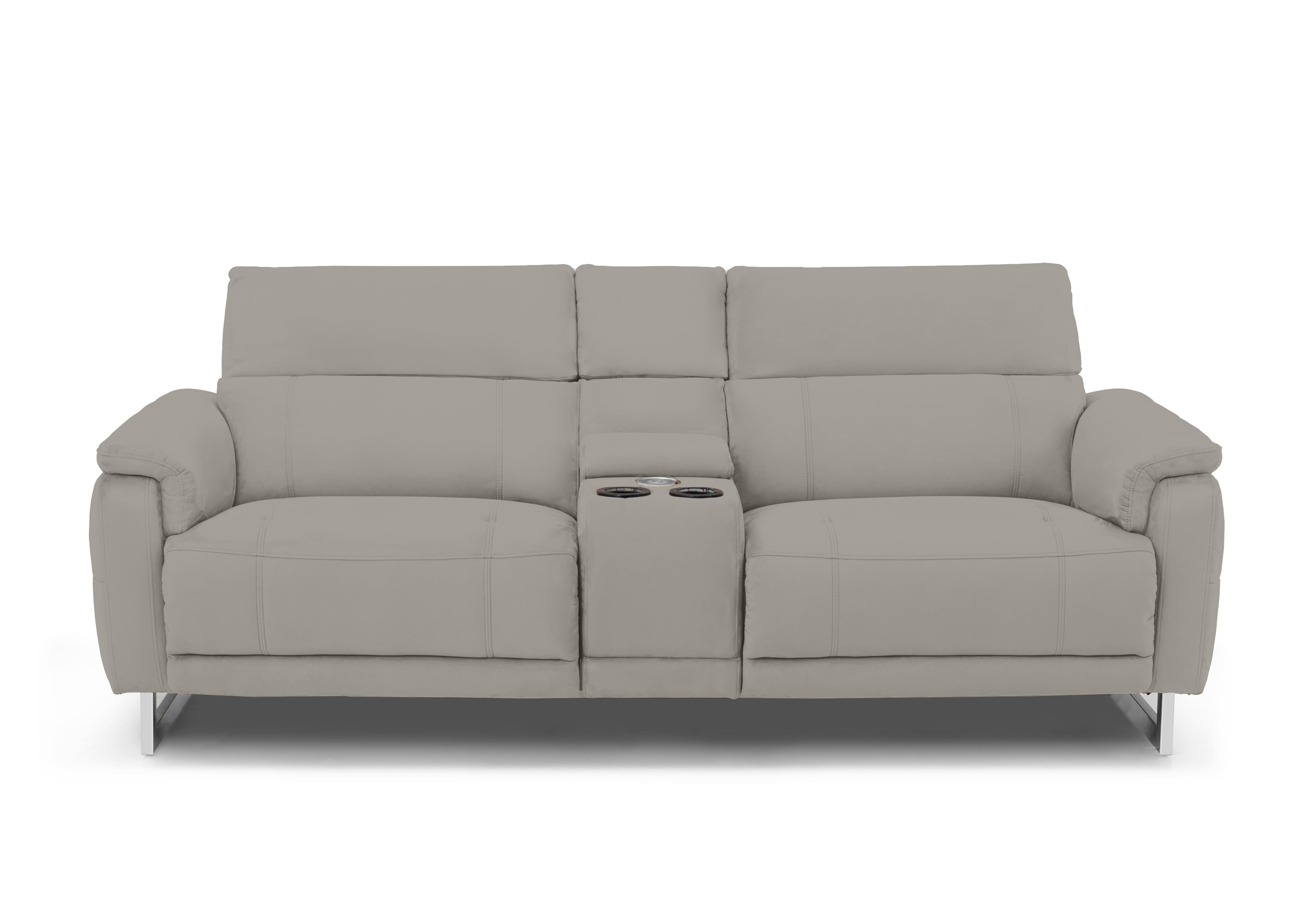 Moet 3 Seater Fabric Power Recliner Sofa with Telescopic Headrests and Smart Console in 51007 Opulence Silver on Furniture Village