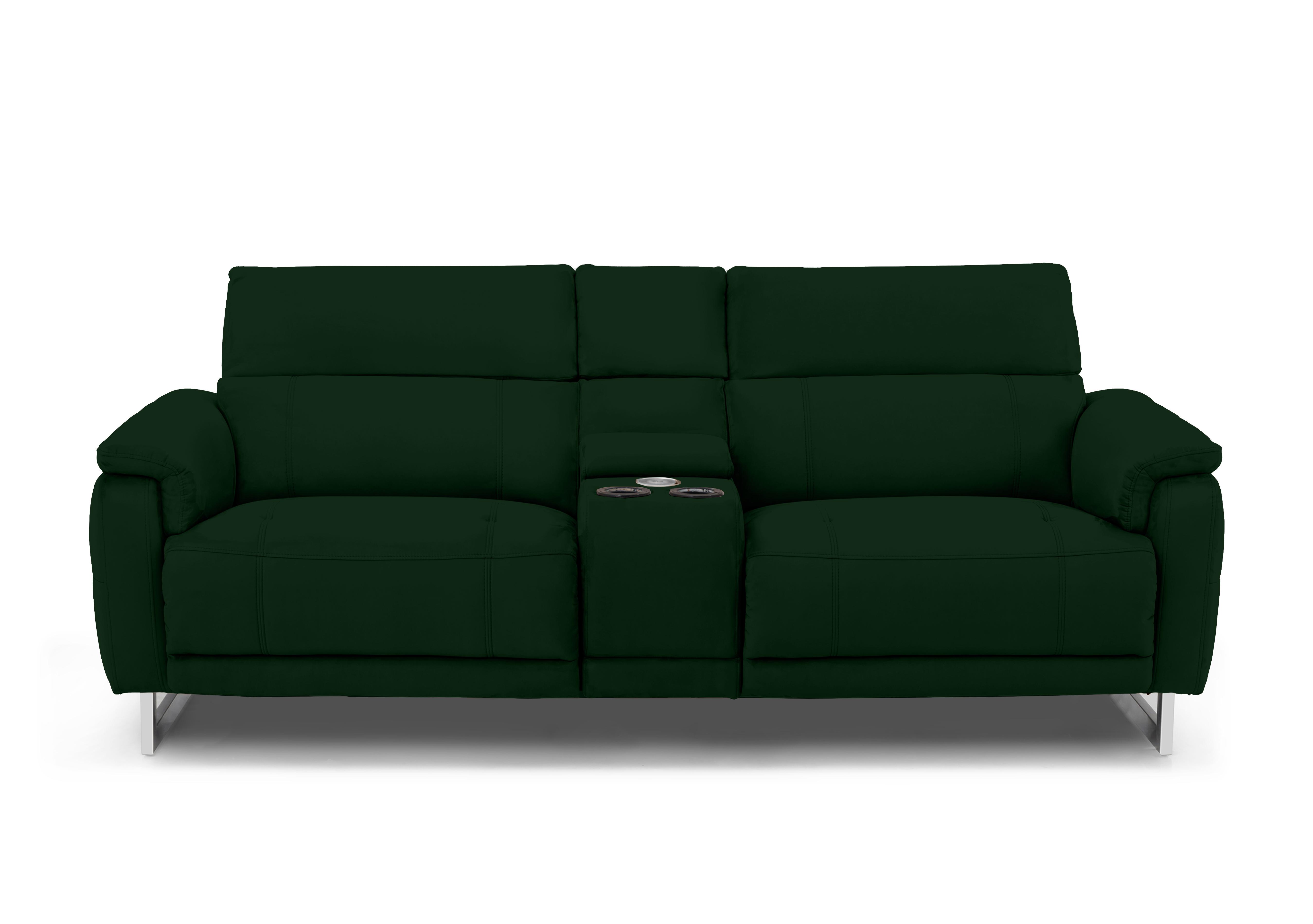 Moet 3 Seater Fabric Power Recliner Sofa with Telescopic Headrests and Smart Console in 51011 Opulence Bottle Green on Furniture Village