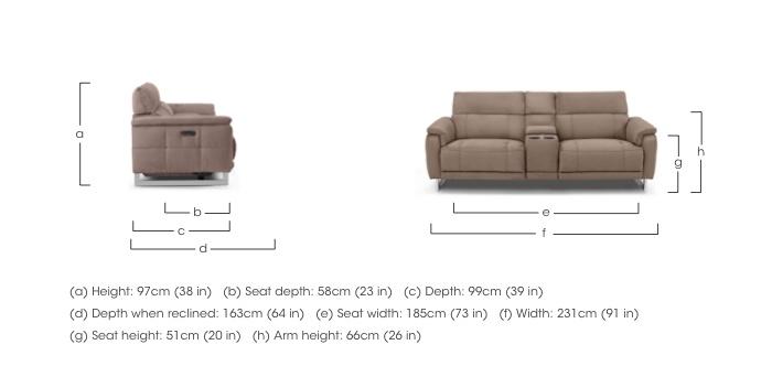 Moet 3 Seater Fabric Power Recliner Sofa with Telescopic Headrests and Smart Console in  on Furniture Village