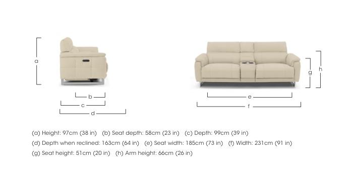 Moet 3 Seater Leather Power Recliner Sofa with Telescopic Headrests and Smart Console in  on Furniture Village