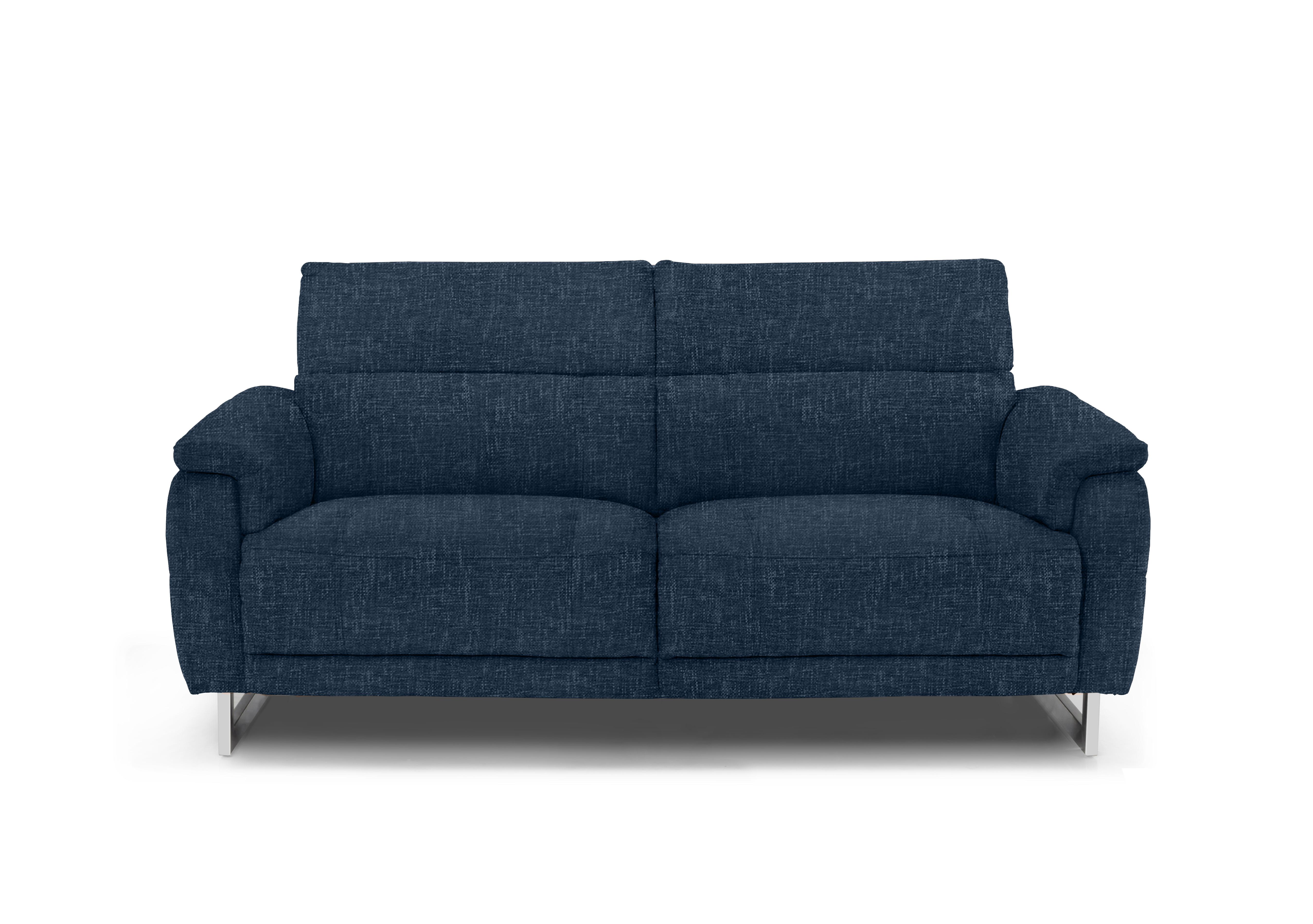 Moet 3 Seater Fabric Power Recliner Sofa with Telescopic Headrests in 15045 Anivia Blue on Furniture Village
