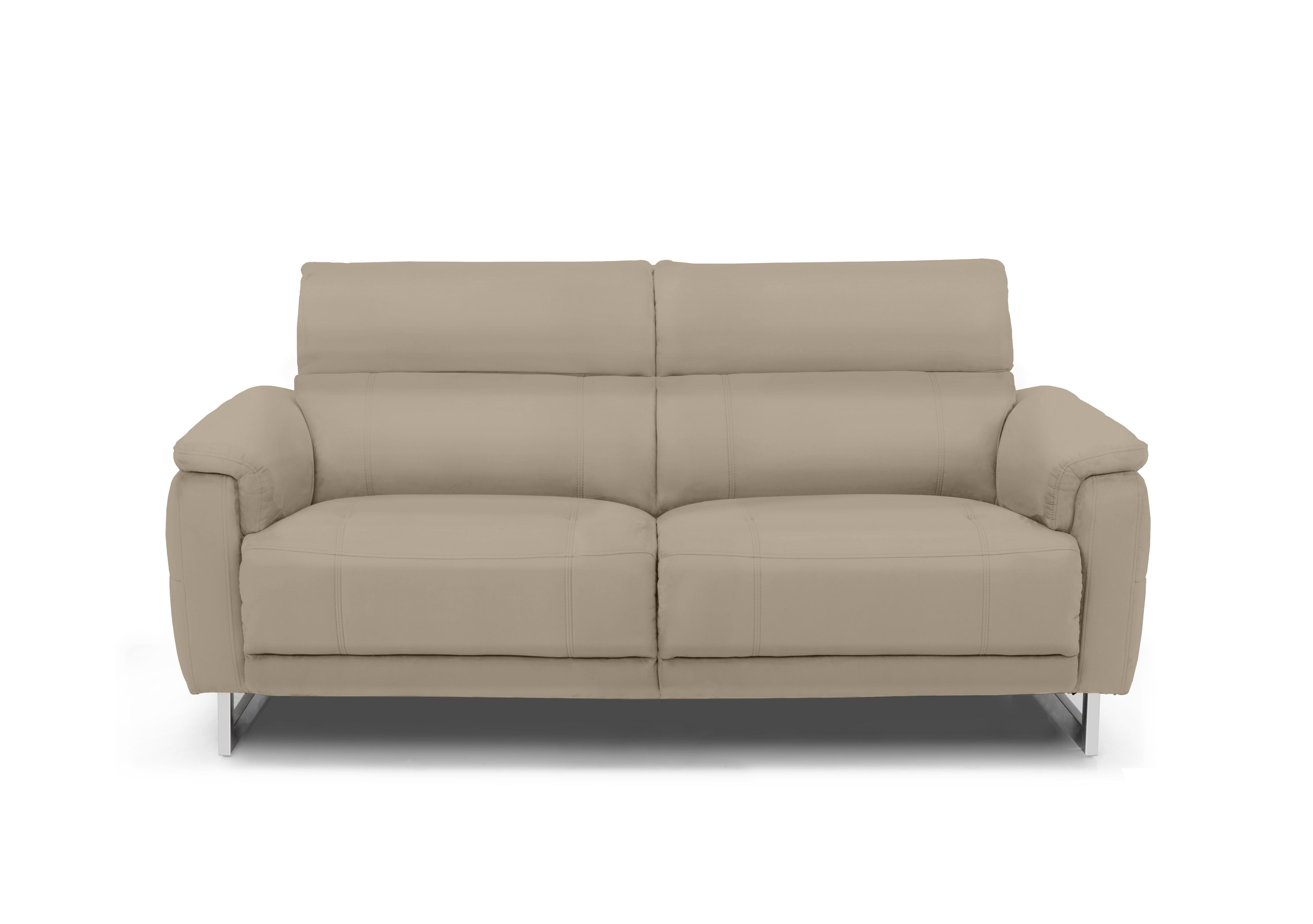 Moet 3 Seater Leather Power Recliner Sofa with Telescopic Headrests in Cat-40/08 Oyster on Furniture Village
