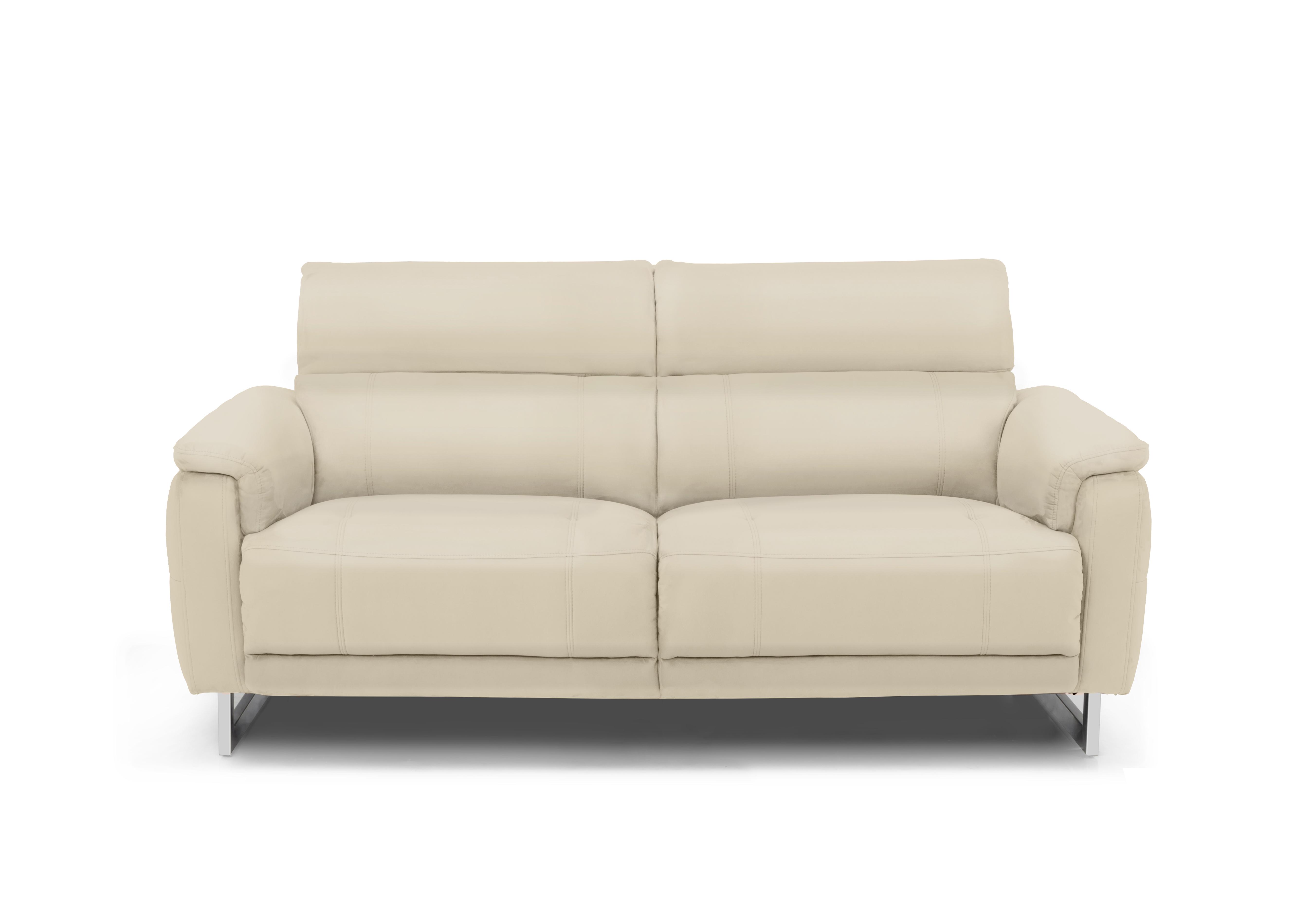 Moet 3 Seater Leather Power Recliner Sofa with Telescopic Headrests in Cat-60/05 Bone China on Furniture Village