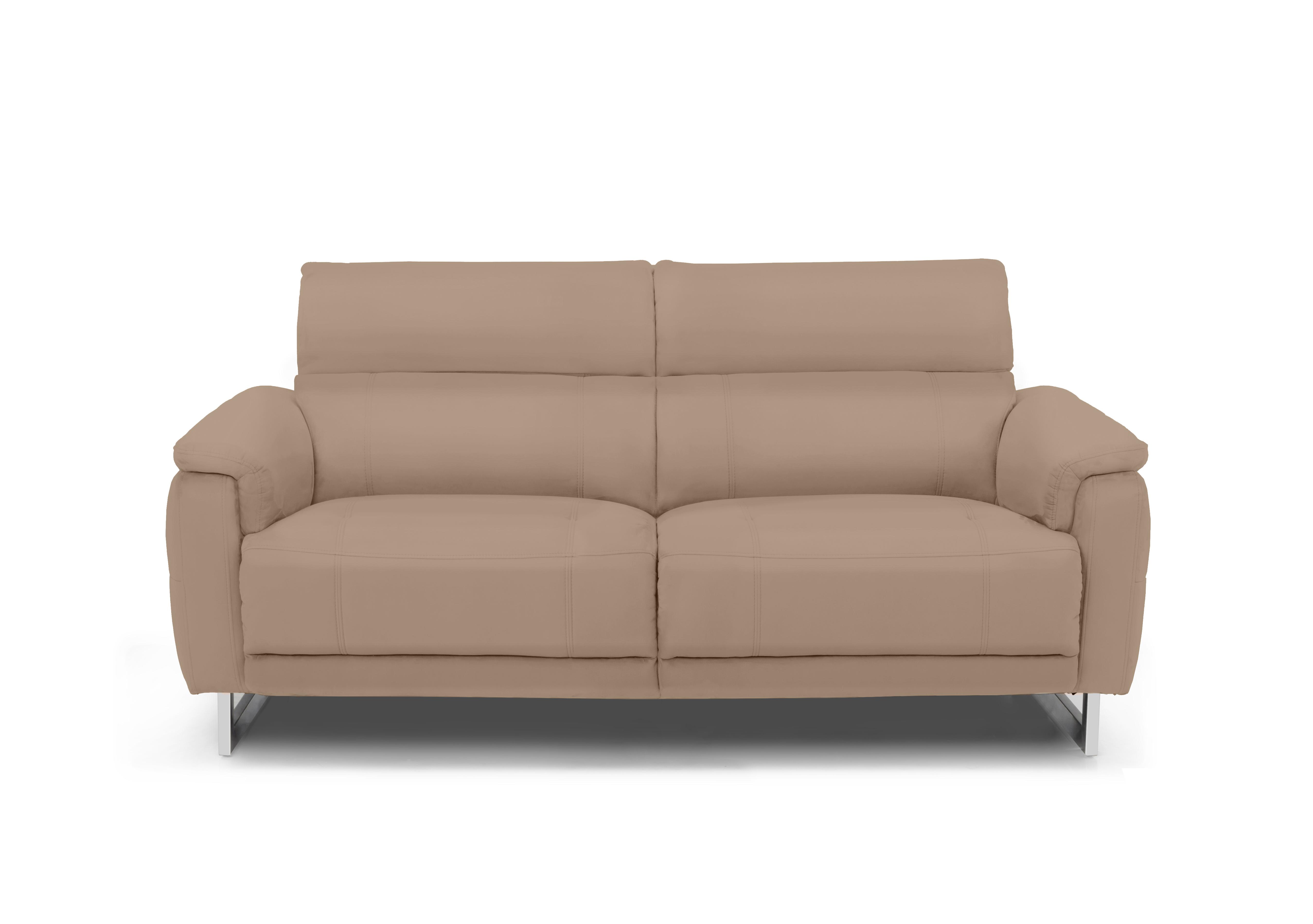 Moet 3 Seater Leather Power Recliner Sofa with Telescopic Headrests in Cat-60/06 Barley on Furniture Village