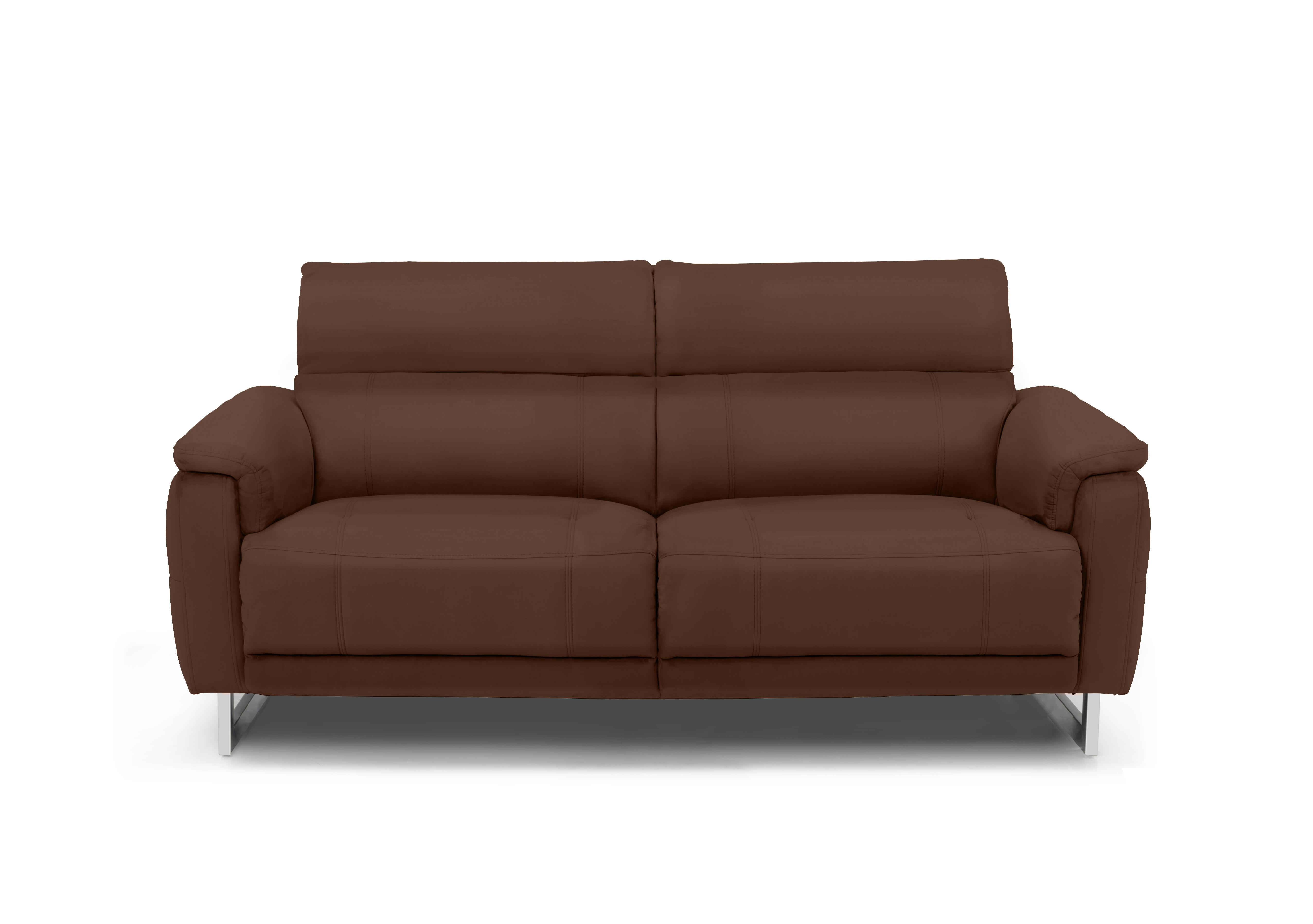 Moet 3 Seater Leather Power Recliner Sofa with Telescopic Headrests in Cat-60/08 Chocolate on Furniture Village