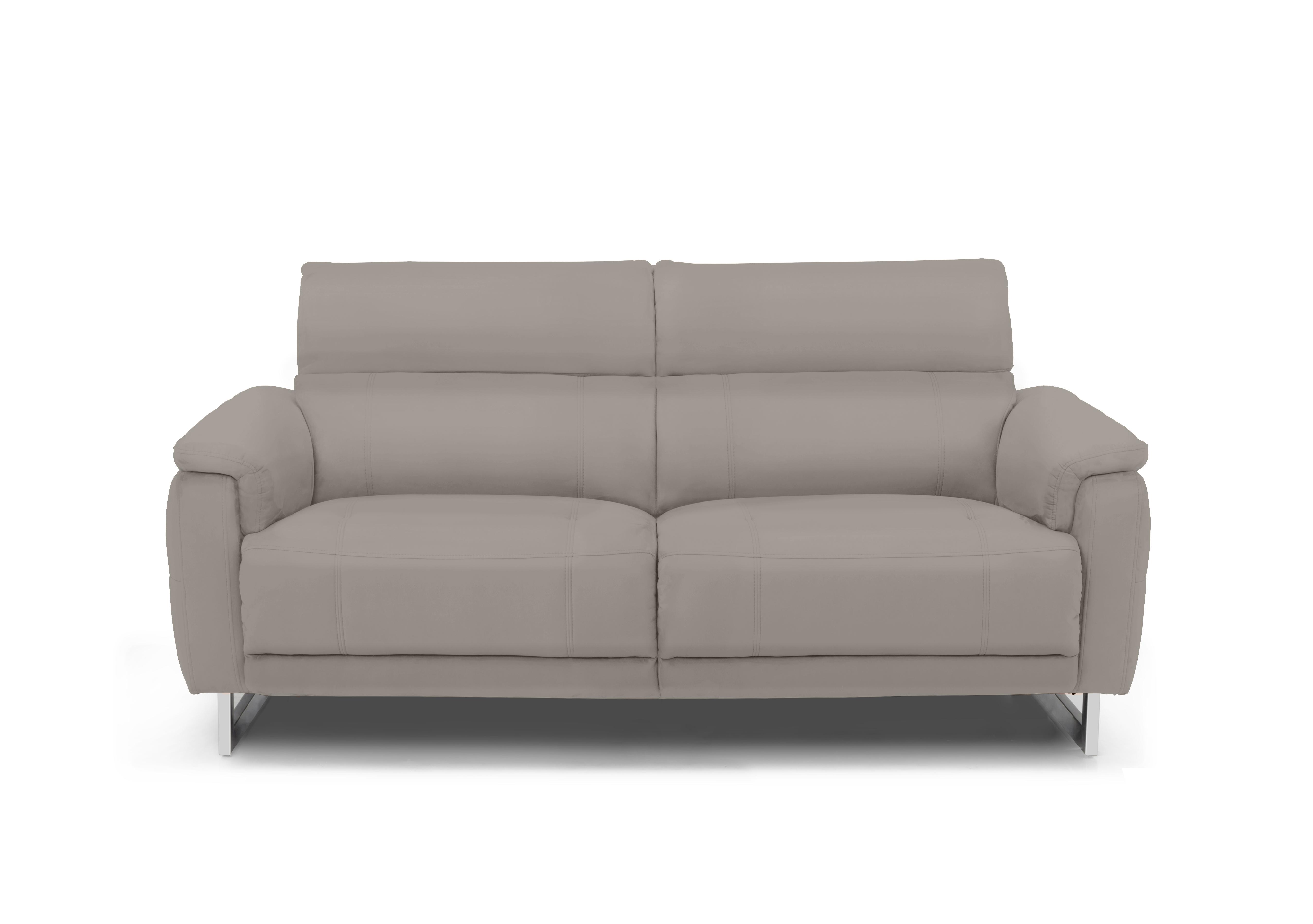 Moet 3 Seater Leather Power Recliner Sofa with Telescopic Headrests in Cat-60/28 New Grey on Furniture Village