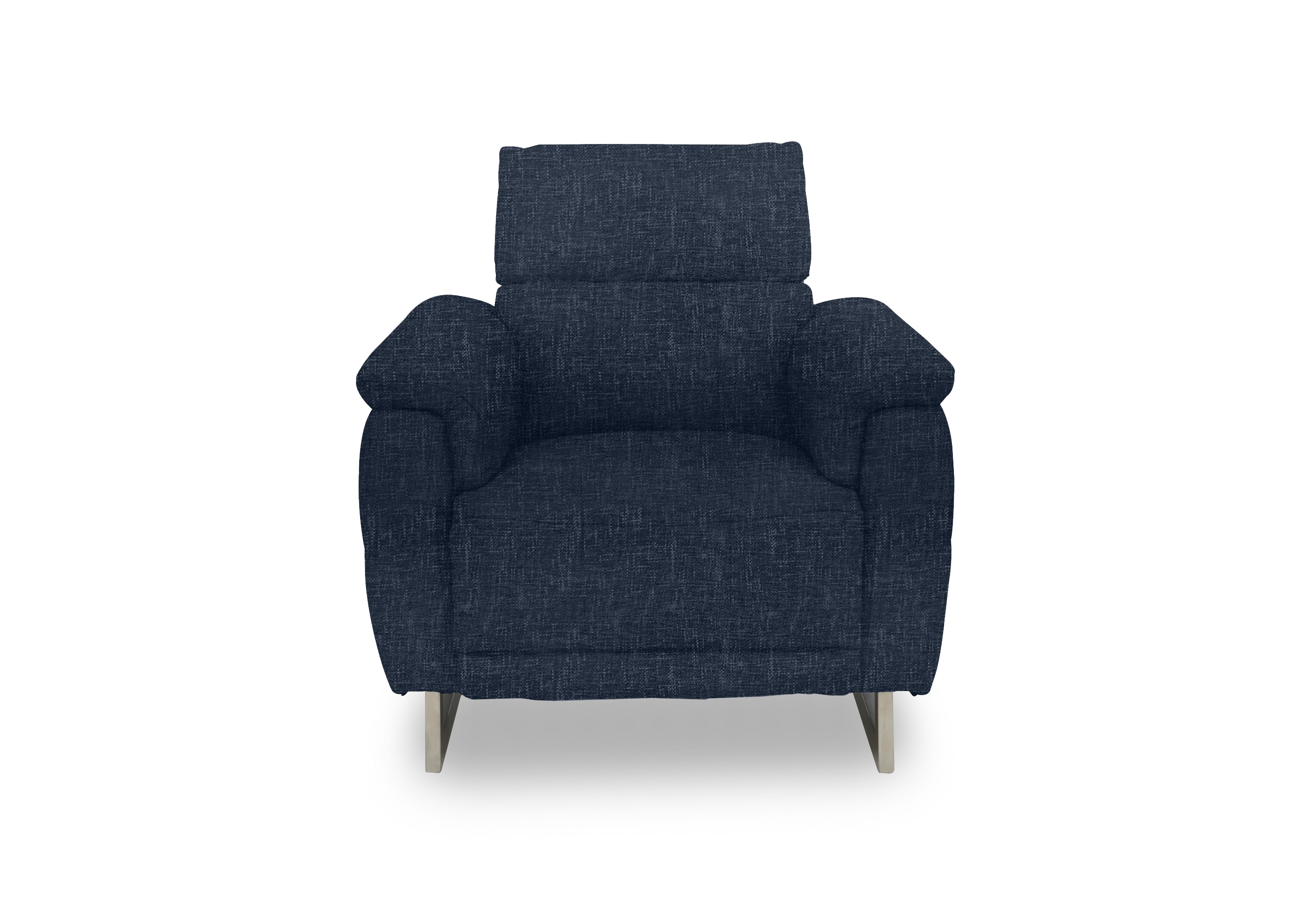 Moet Fabric Power Recliner Chair with Telescopic Headrest in 15045 Anivia Blue on Furniture Village