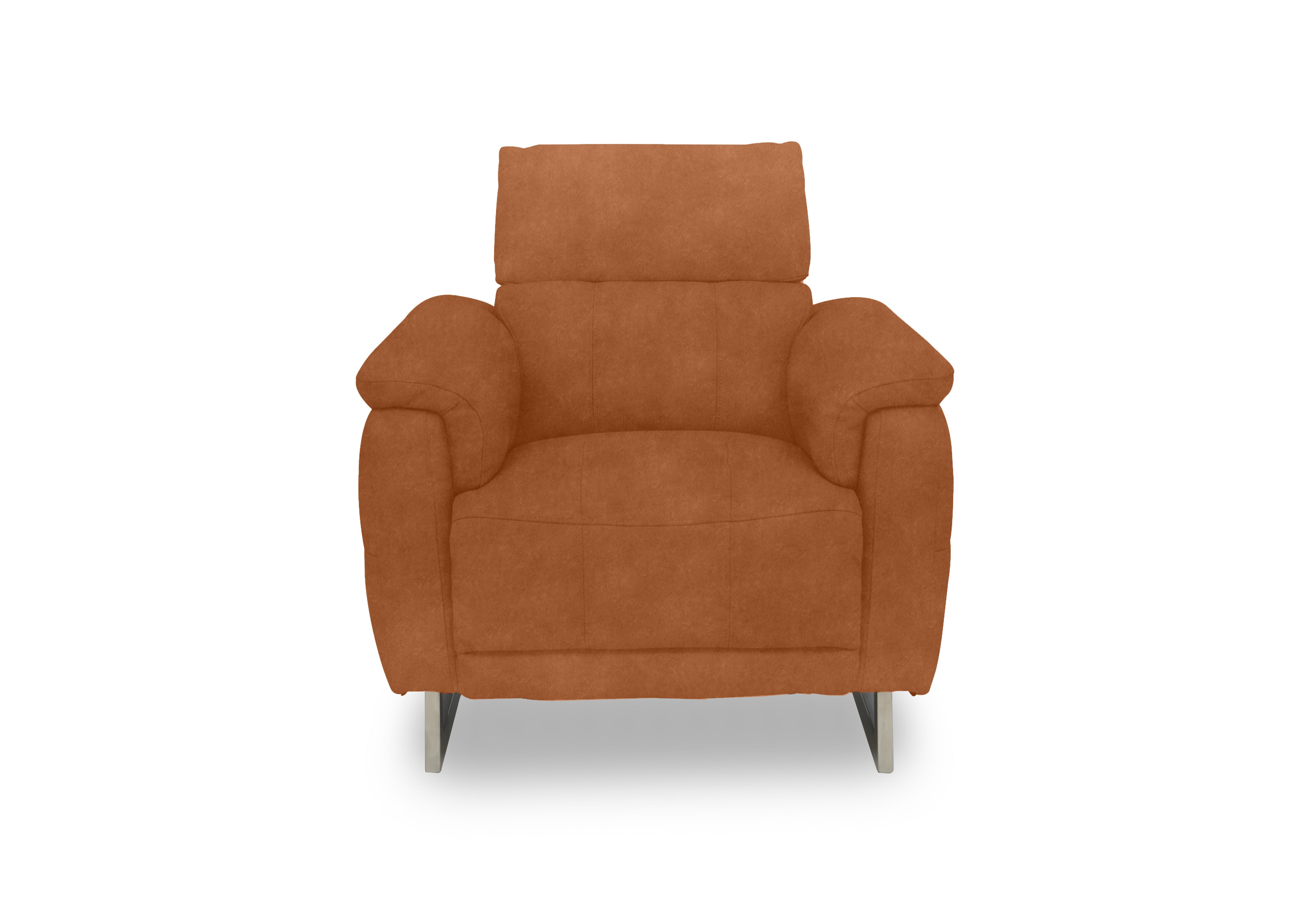 Moet Fabric Power Recliner Chair with Telescopic Headrest in 43509 Dexter Pumpkin on Furniture Village