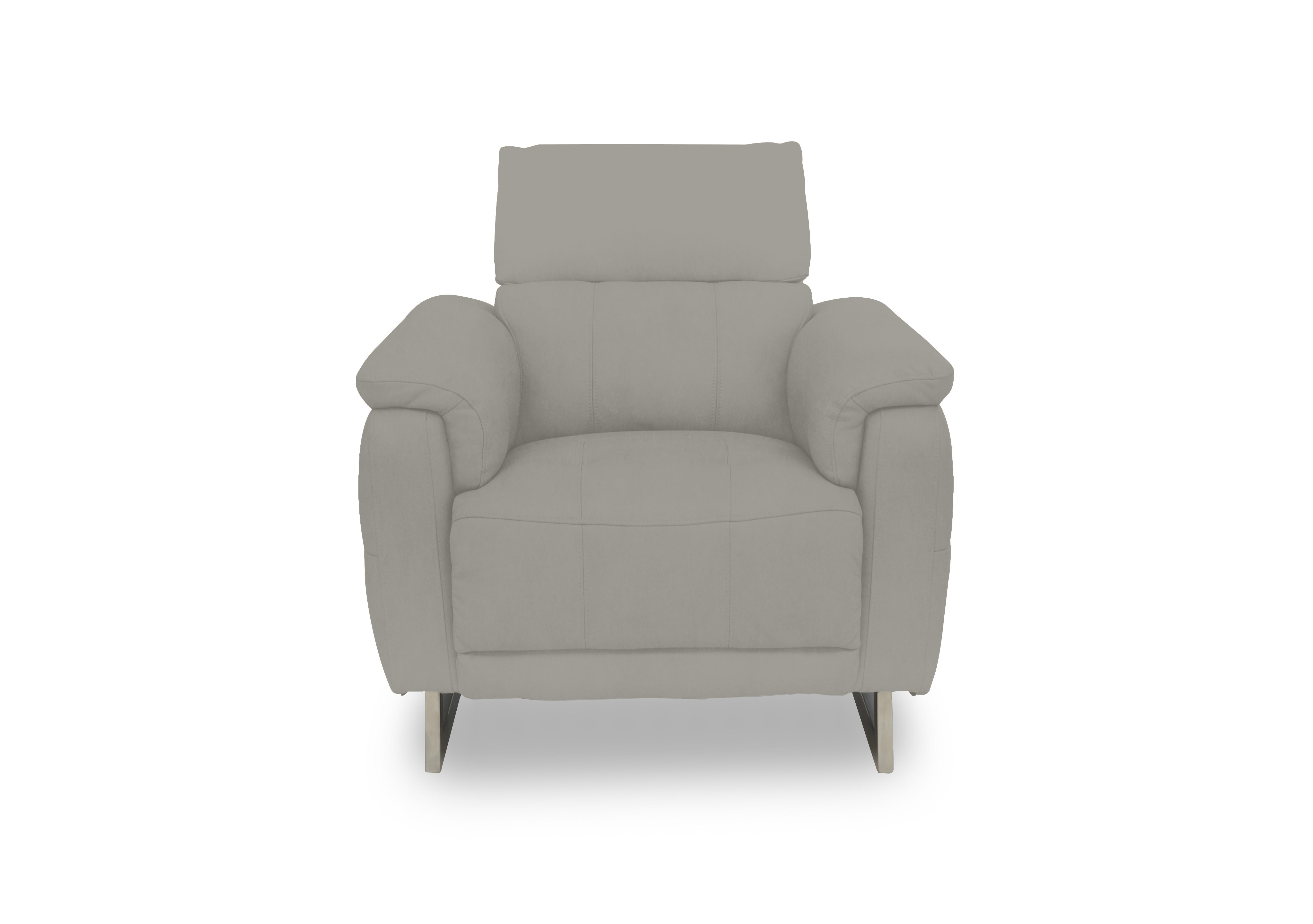 Moet Fabric Power Recliner Chair with Telescopic Headrest in 51007 Opulence Silver on Furniture Village