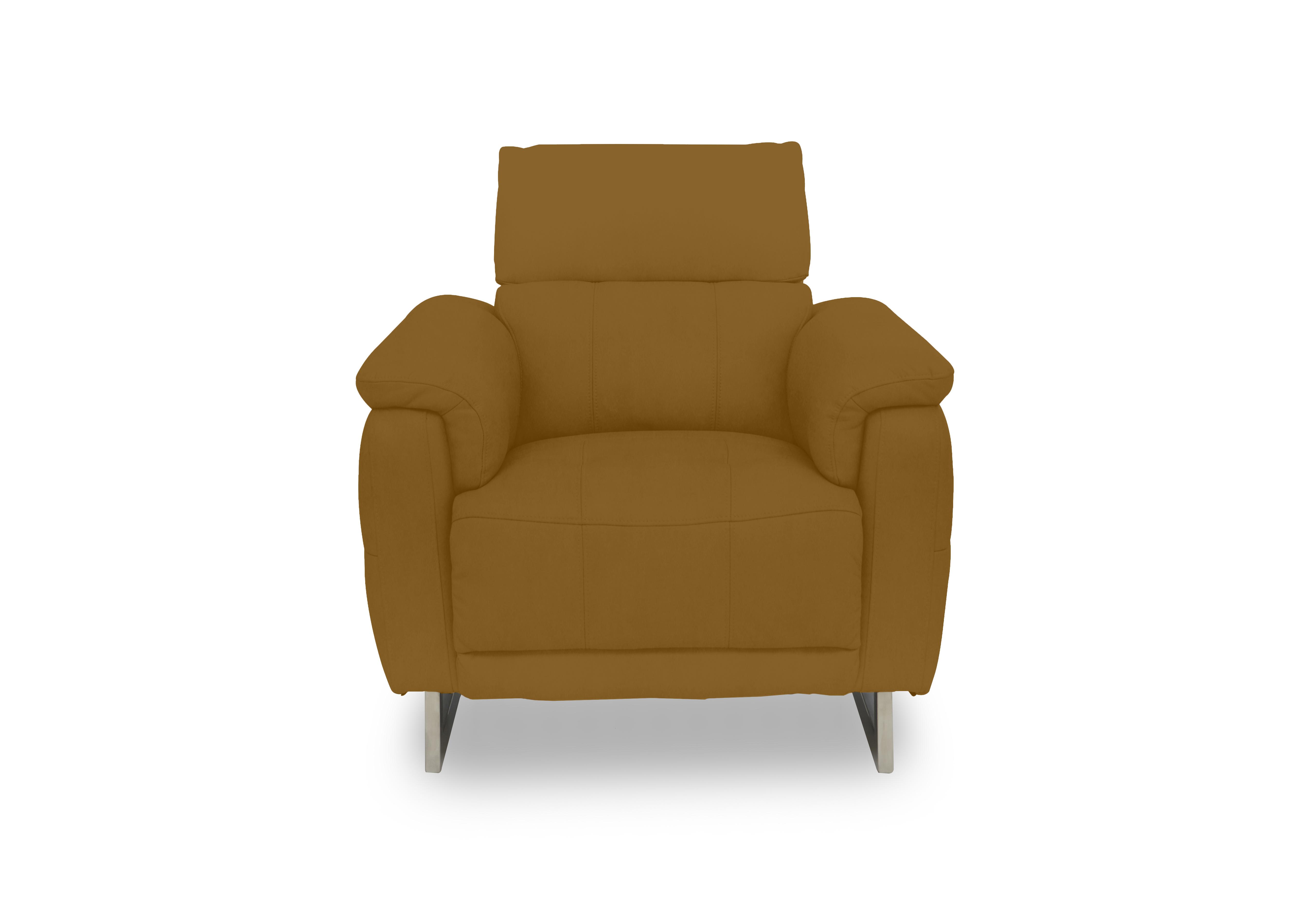 Moet Fabric Power Recliner Chair with Telescopic Headrest in 51009 Opulence Saffron on Furniture Village