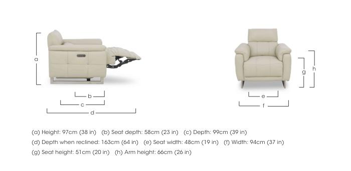 Moet Leather Power Recliner Chair with Telescopic Headrest in  on Furniture Village