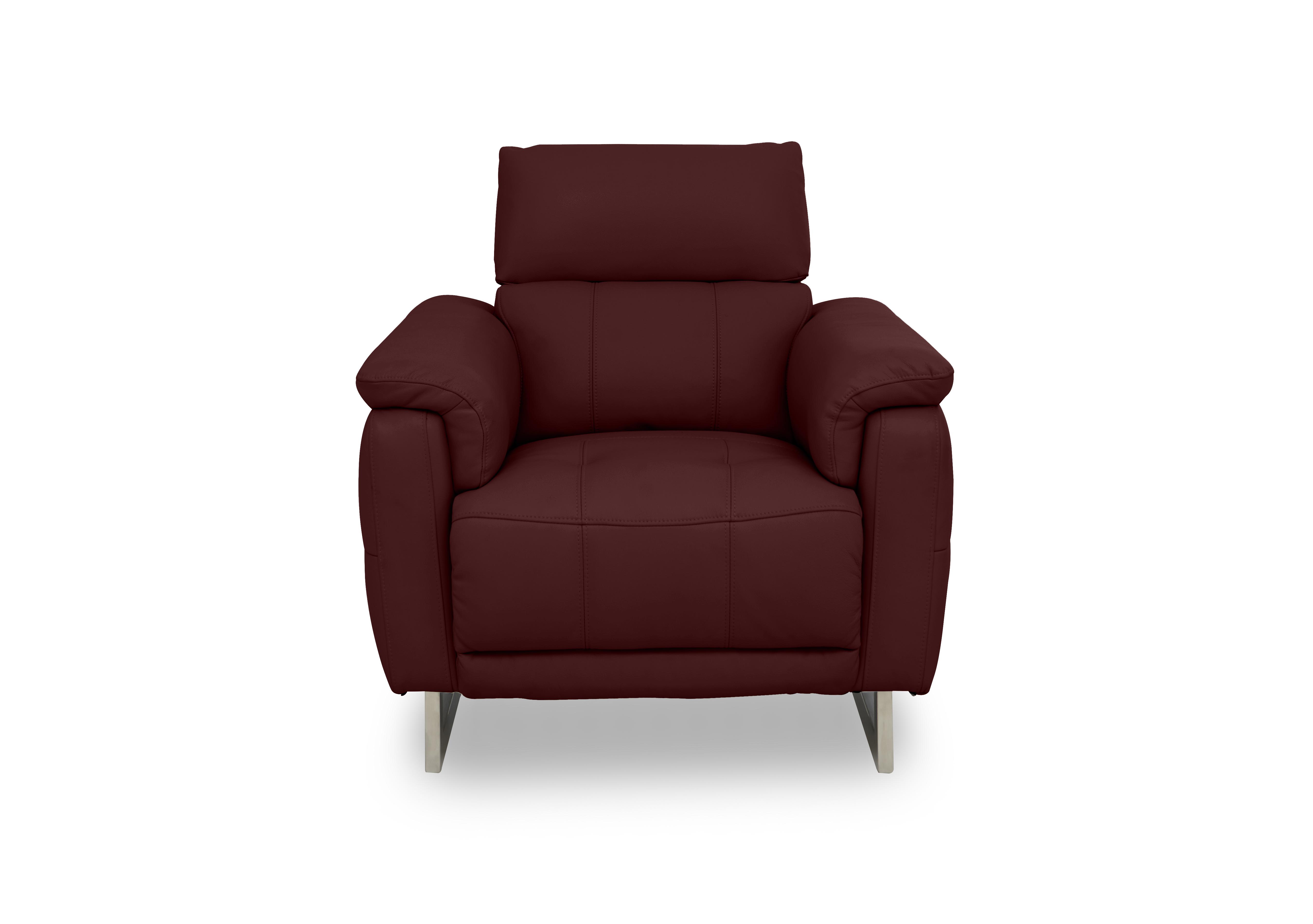 Moet Leather Power Recliner Chair with Telescopic Headrest in Cat-60/15 Ruby on Furniture Village