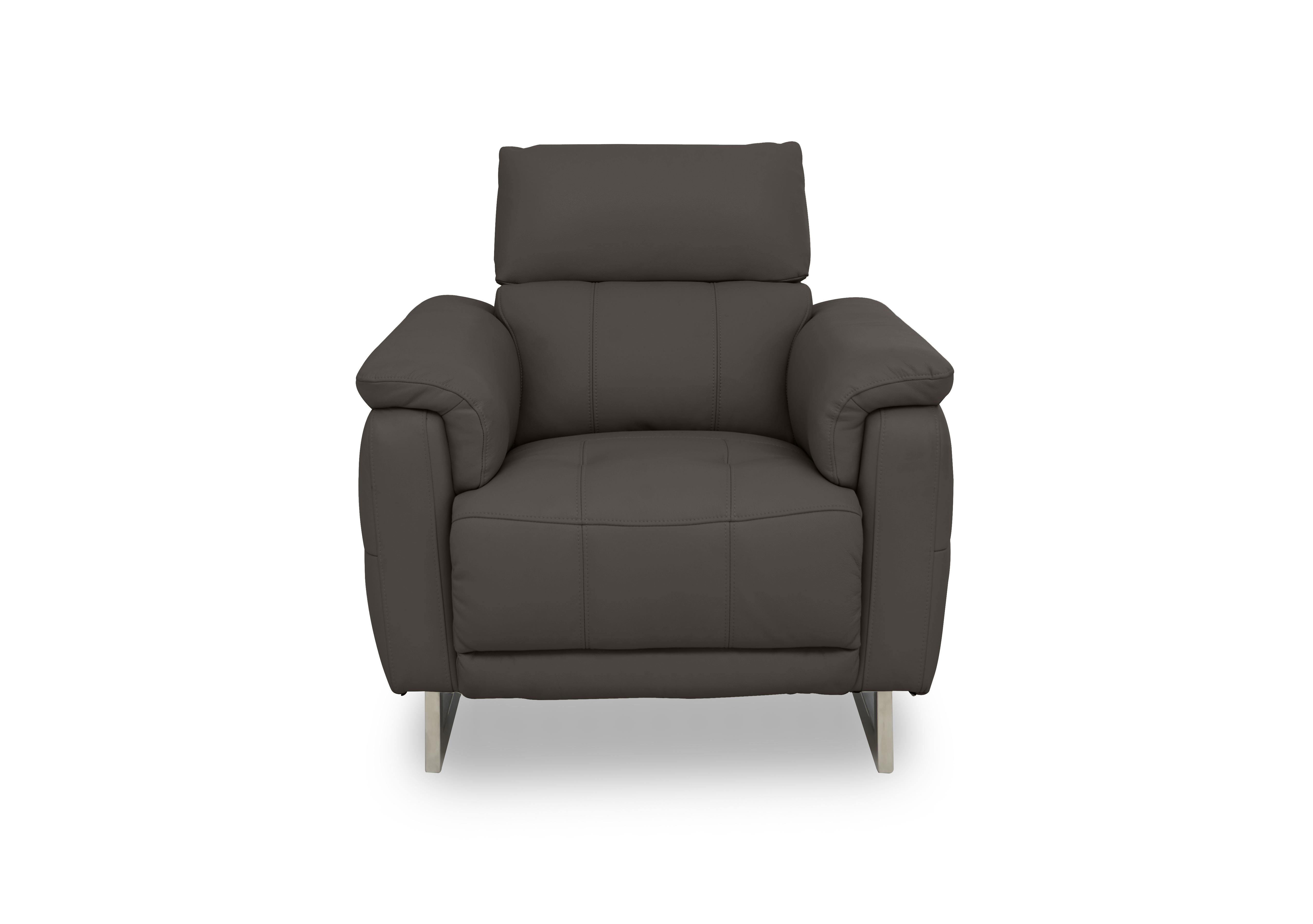 Moet Leather Power Recliner Chair with Telescopic Headrest in Cat-60/21 Storm on Furniture Village