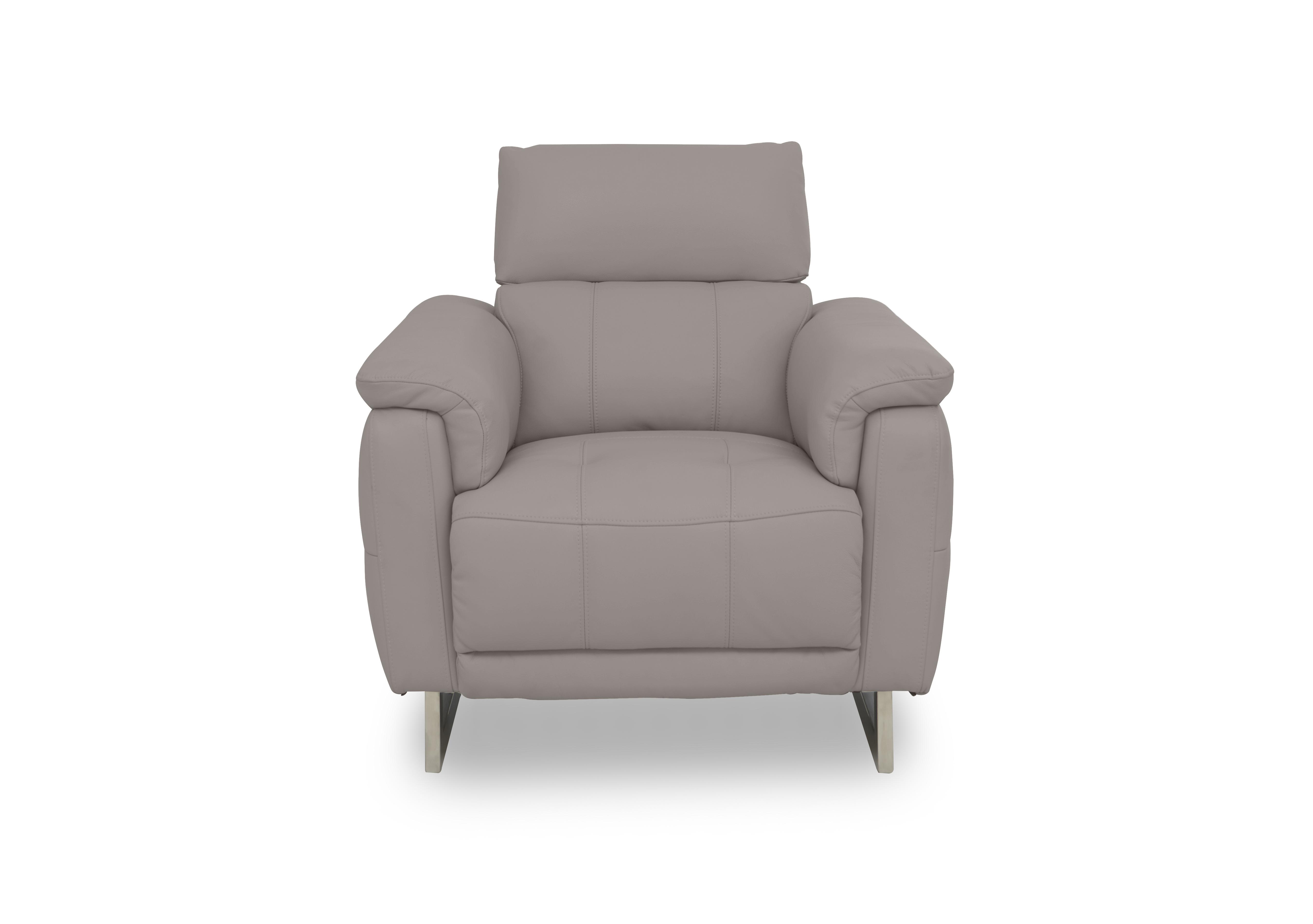 Moet Leather Power Recliner Chair with Telescopic Headrest in Cat-60/23 Lead Grey on Furniture Village