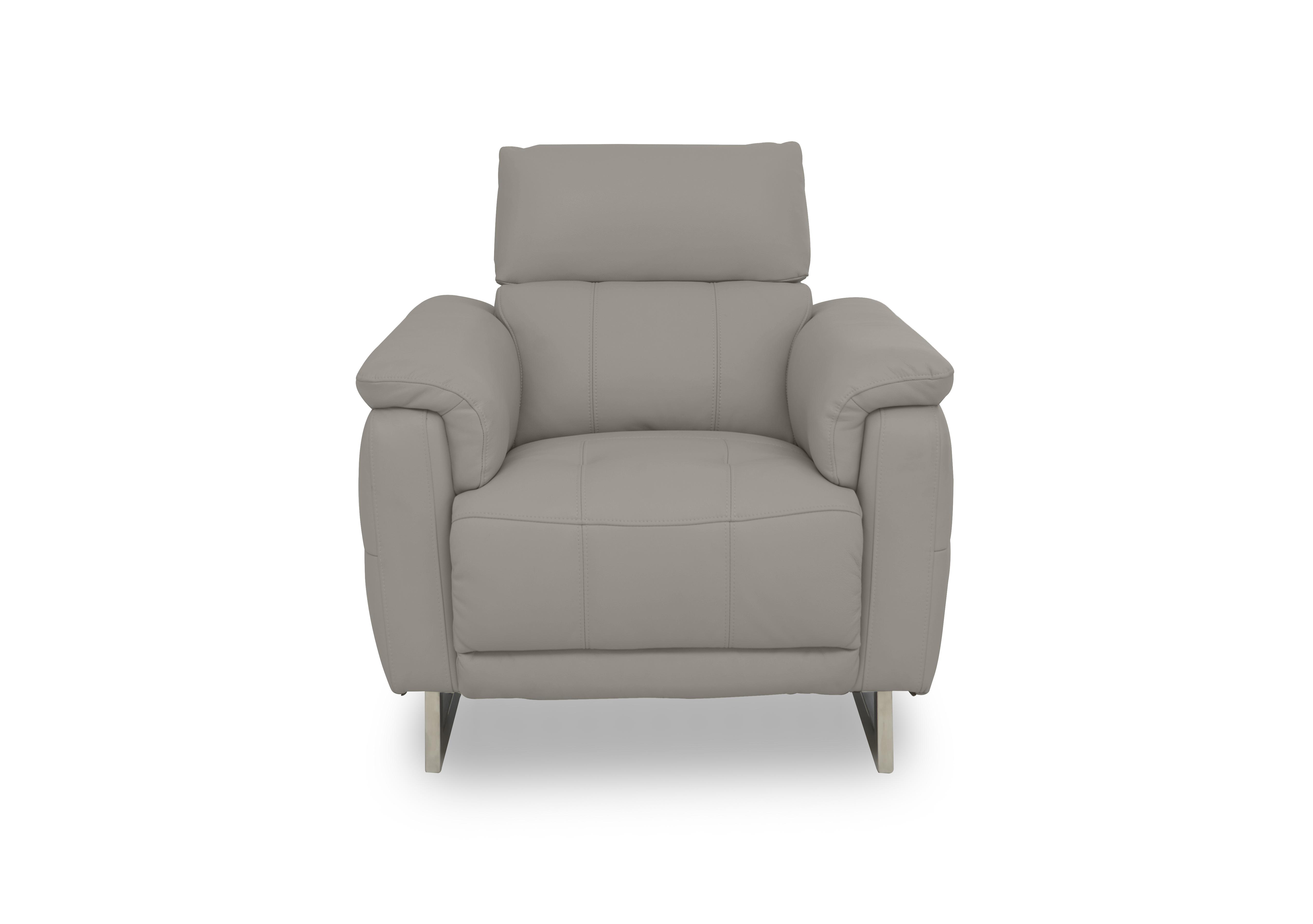 Moet Leather Power Recliner Chair with Telescopic Headrest in Cat-60/28 New Grey on Furniture Village