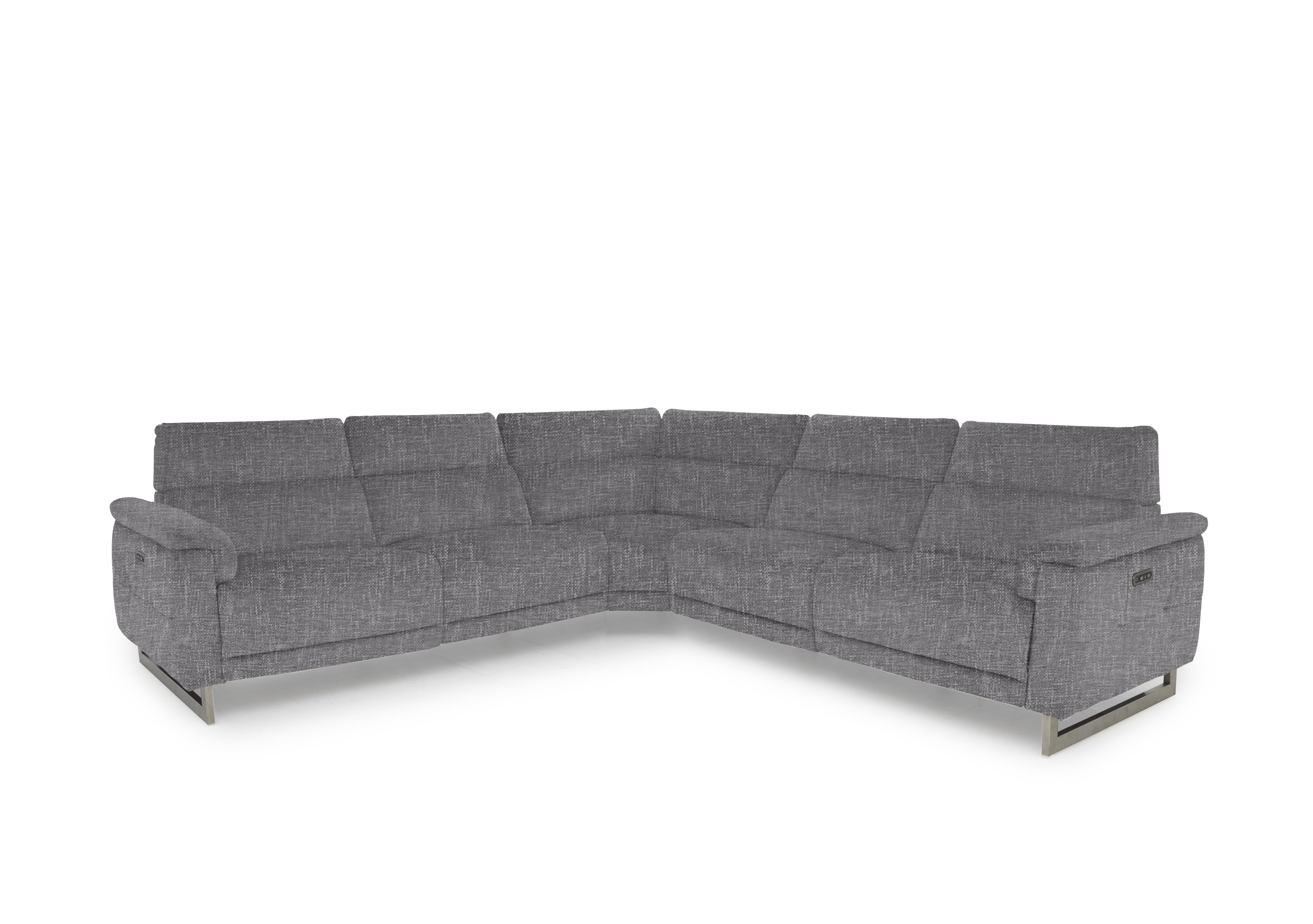 Moet Large Fabric Power Recliner Corner Sofa with Telescopic Headrests in 12445 Anivia Grey on Furniture Village