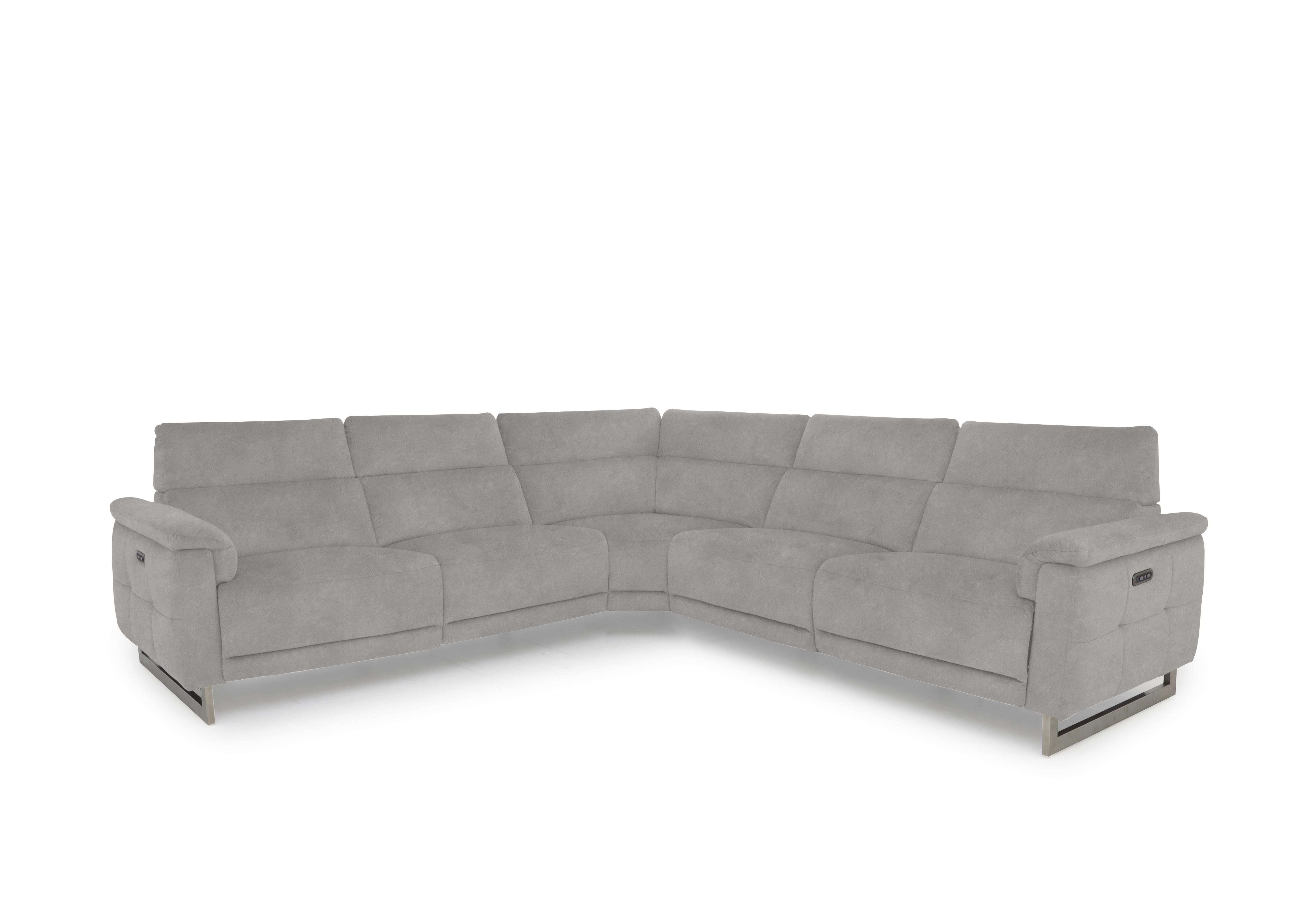 Moet Large Fabric Power Recliner Corner Sofa with Telescopic Headrests in 43502 Dexter Stone on Furniture Village