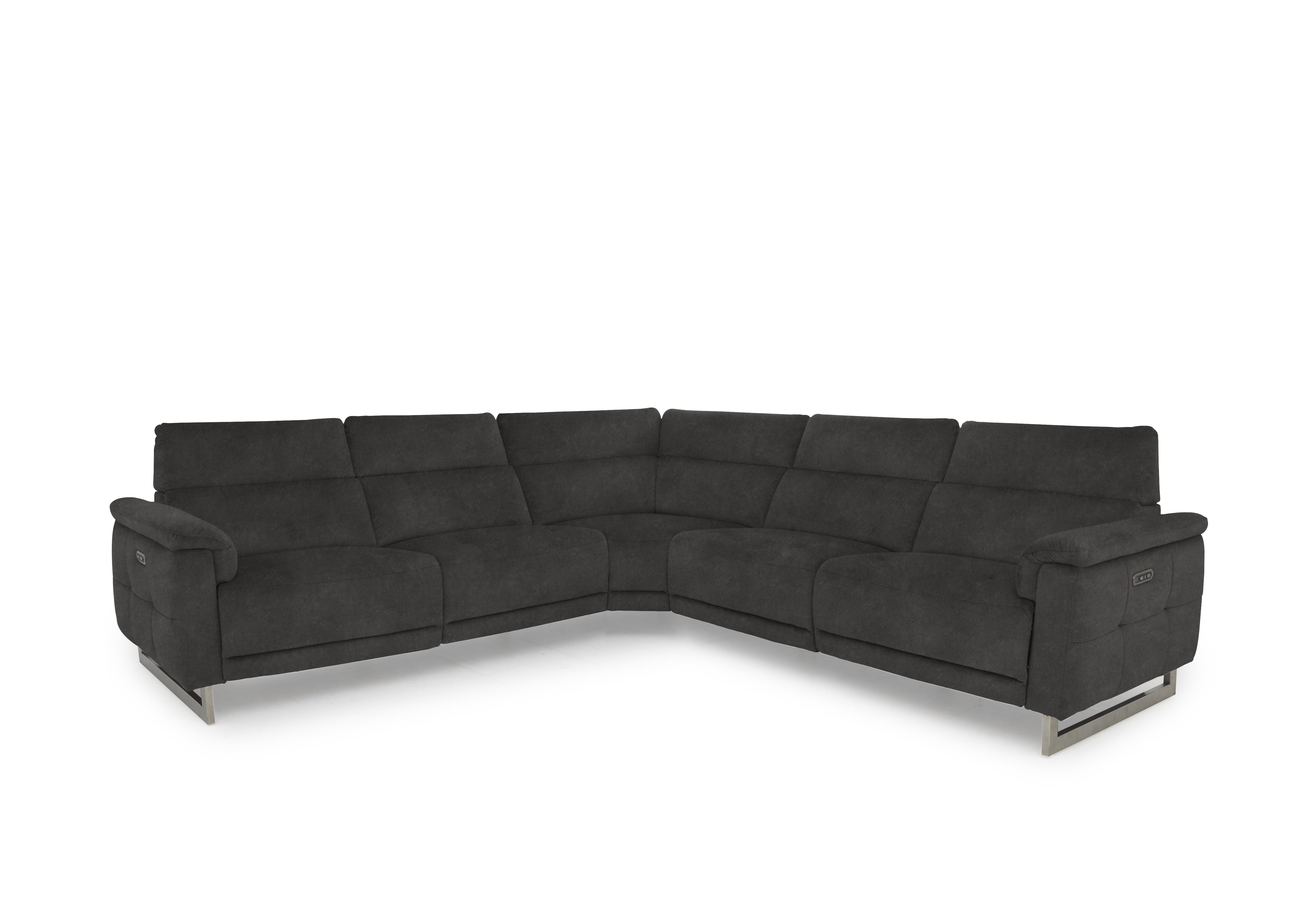 Moet Large Fabric Power Recliner Corner Sofa with Telescopic Headrests in 43519 Dexter Shadow on Furniture Village