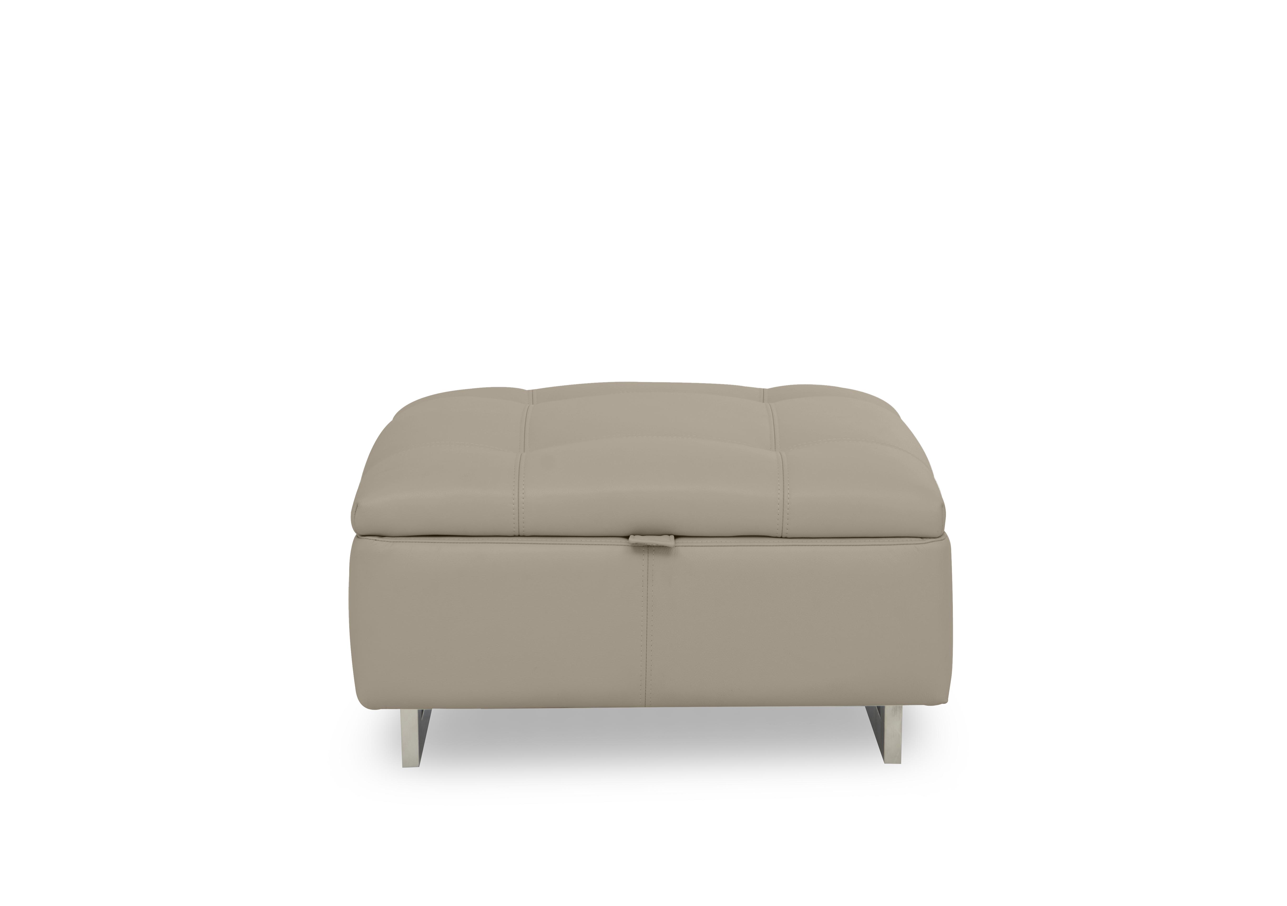 Moet Large Leather Storage Footstool in Cat-40/08 Oyster on Furniture Village