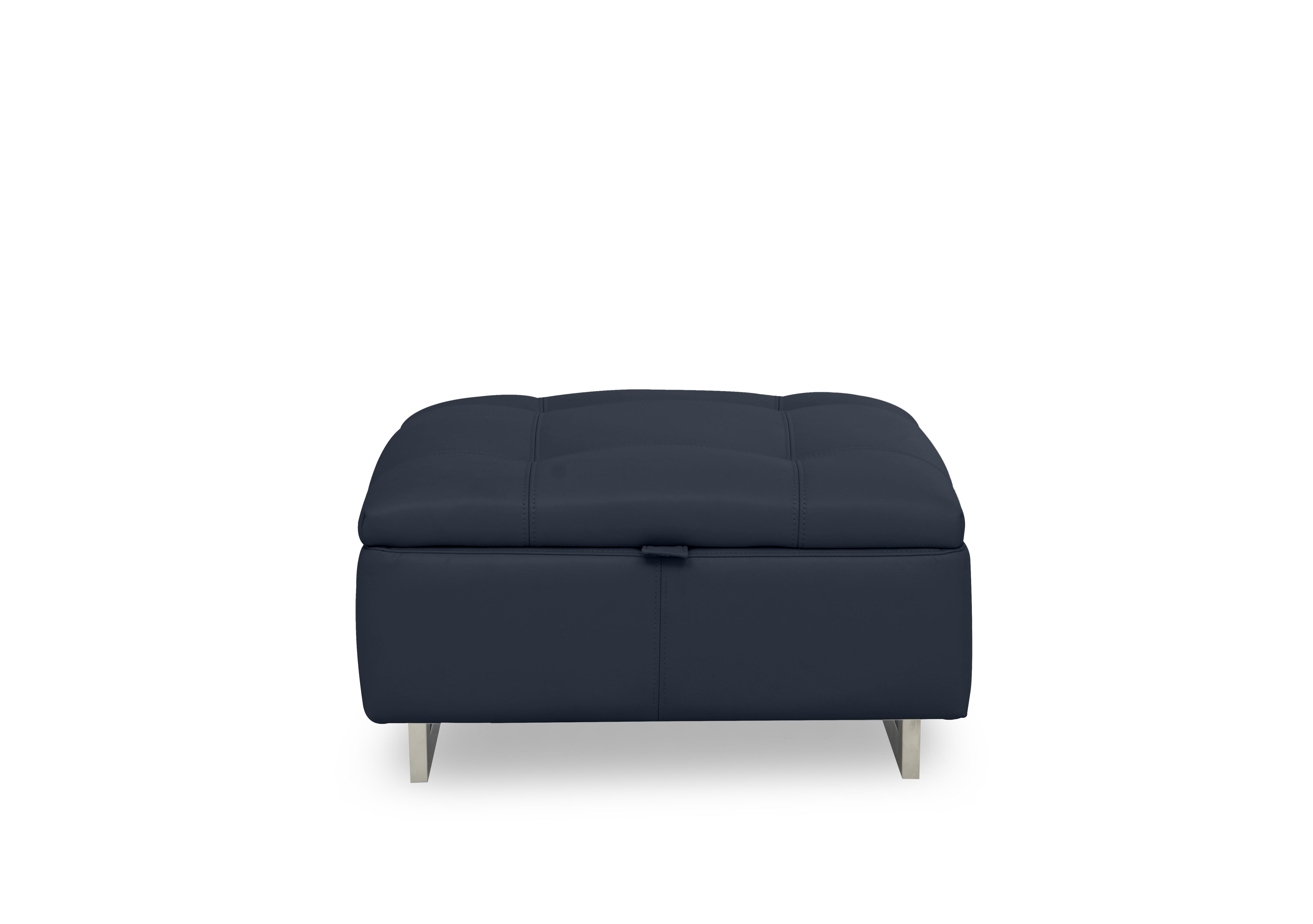 Moet Large Leather Storage Footstool in Cat-40/09 Peacock on Furniture Village