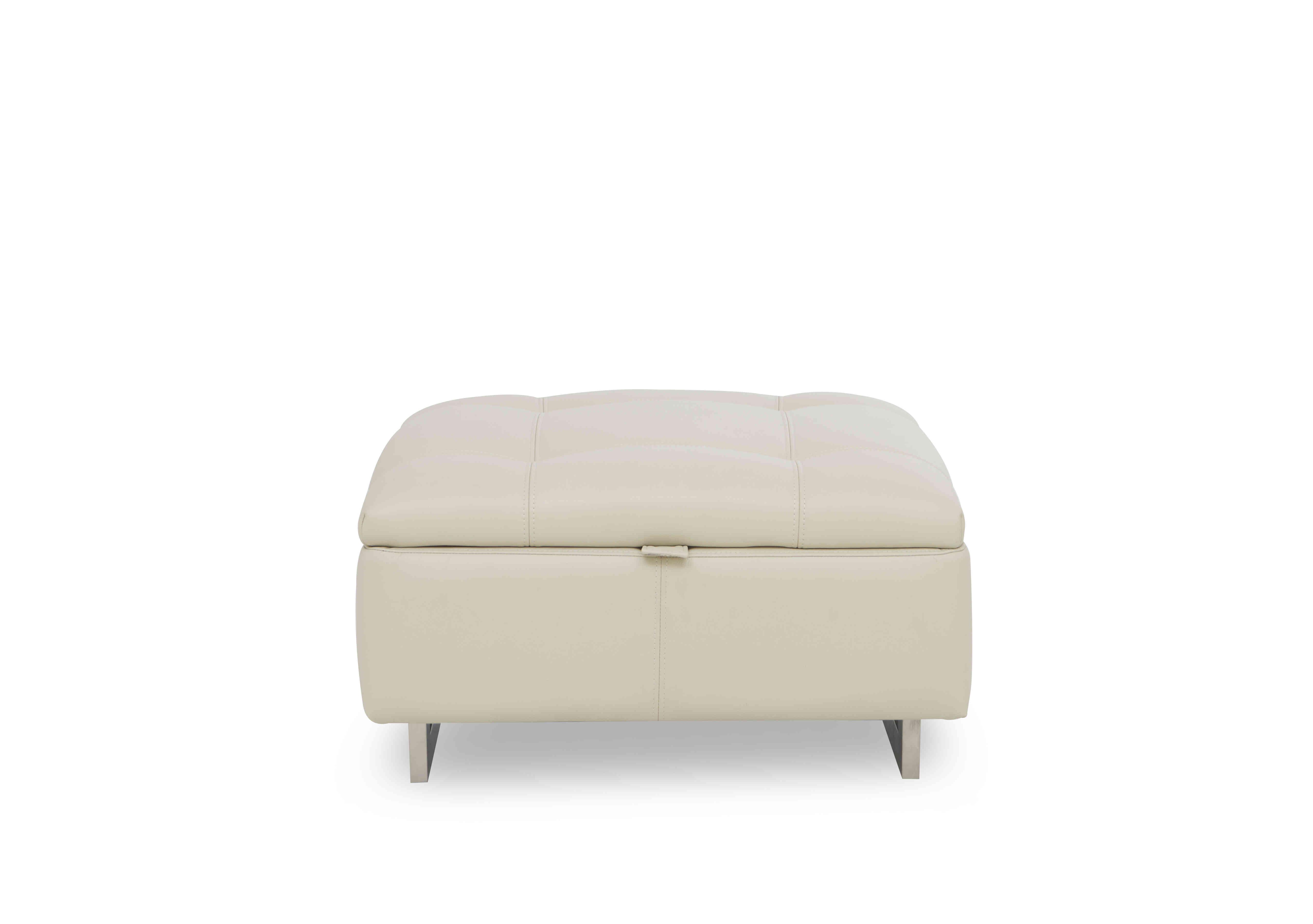 Moet Large Leather Storage Footstool in Cat-60/05 Bone China on Furniture Village