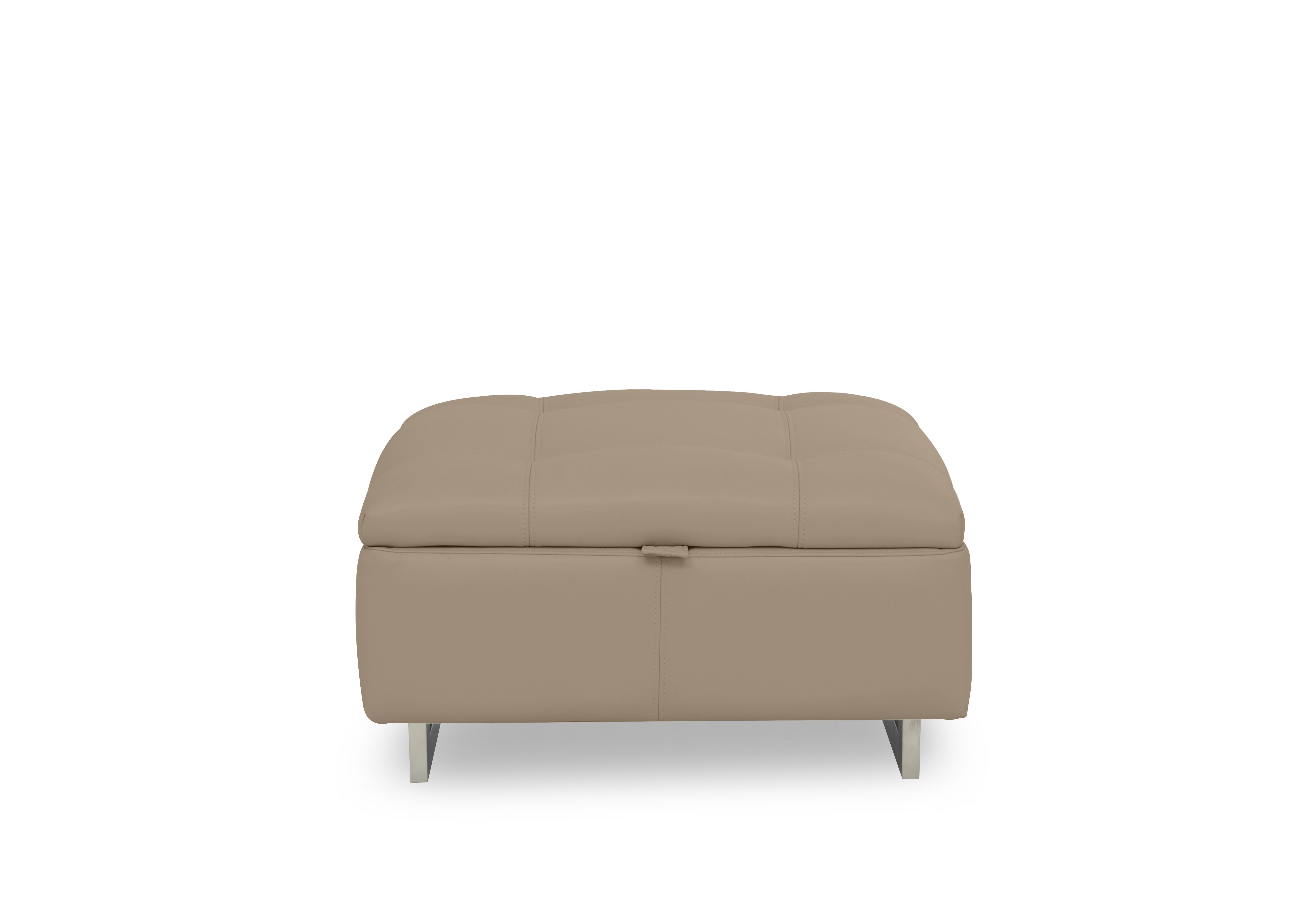 Moet Large Leather Storage Footstool in Cat-60/06 Barley on Furniture Village