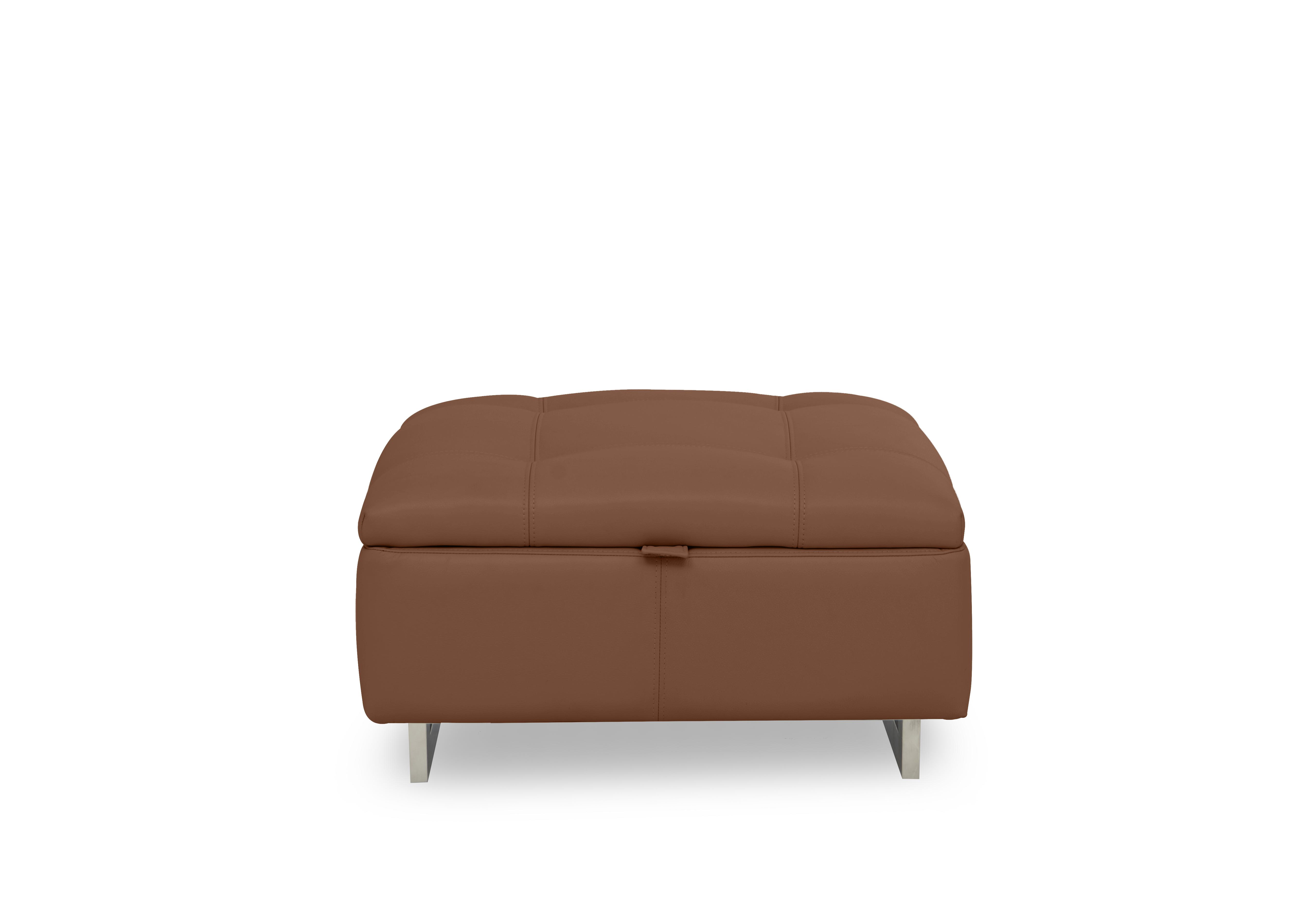 Moet Large Leather Storage Footstool in Cat-60/07 Butterscotch on Furniture Village