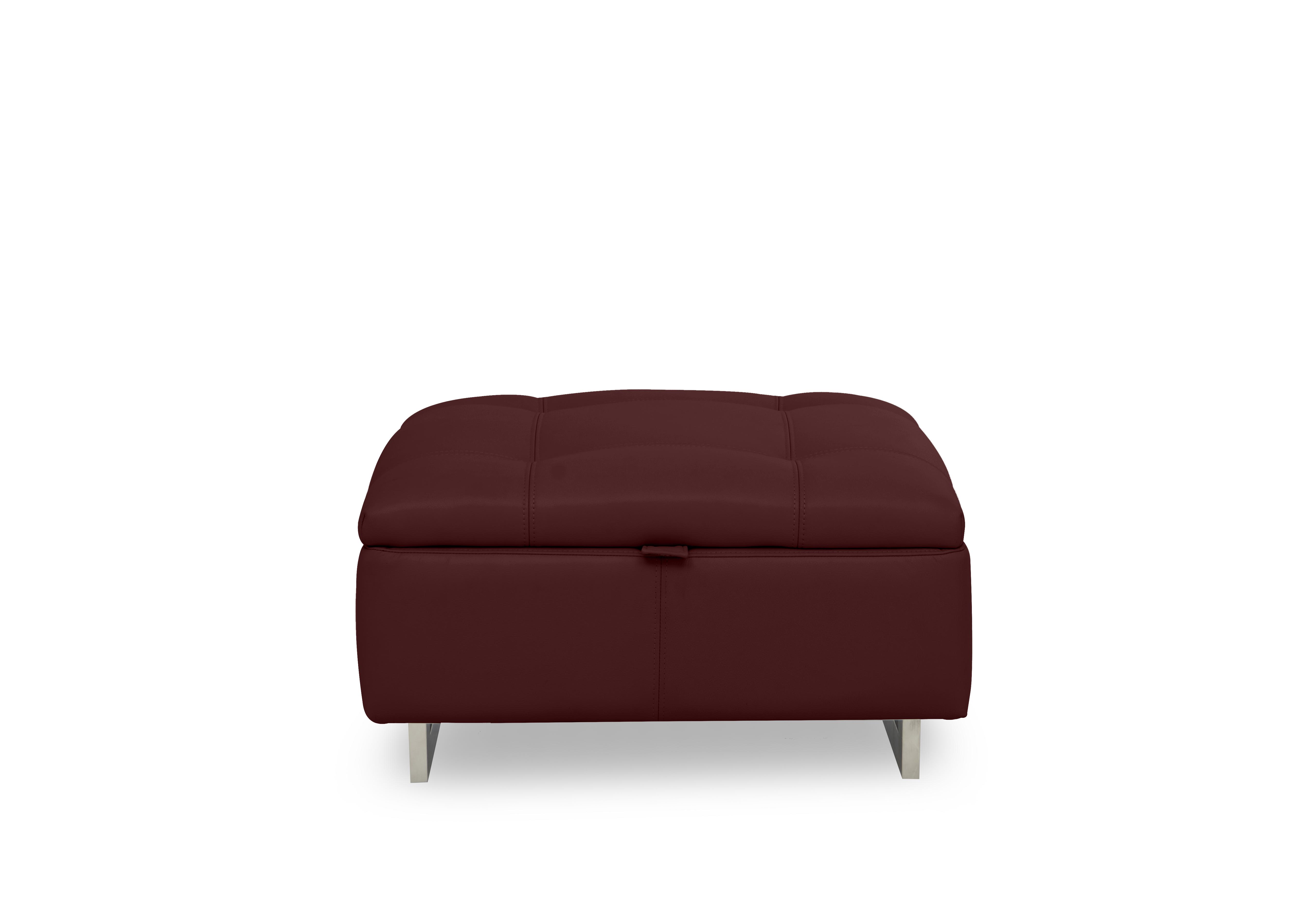 Moet Large Leather Storage Footstool in Cat-60/15 Ruby on Furniture Village