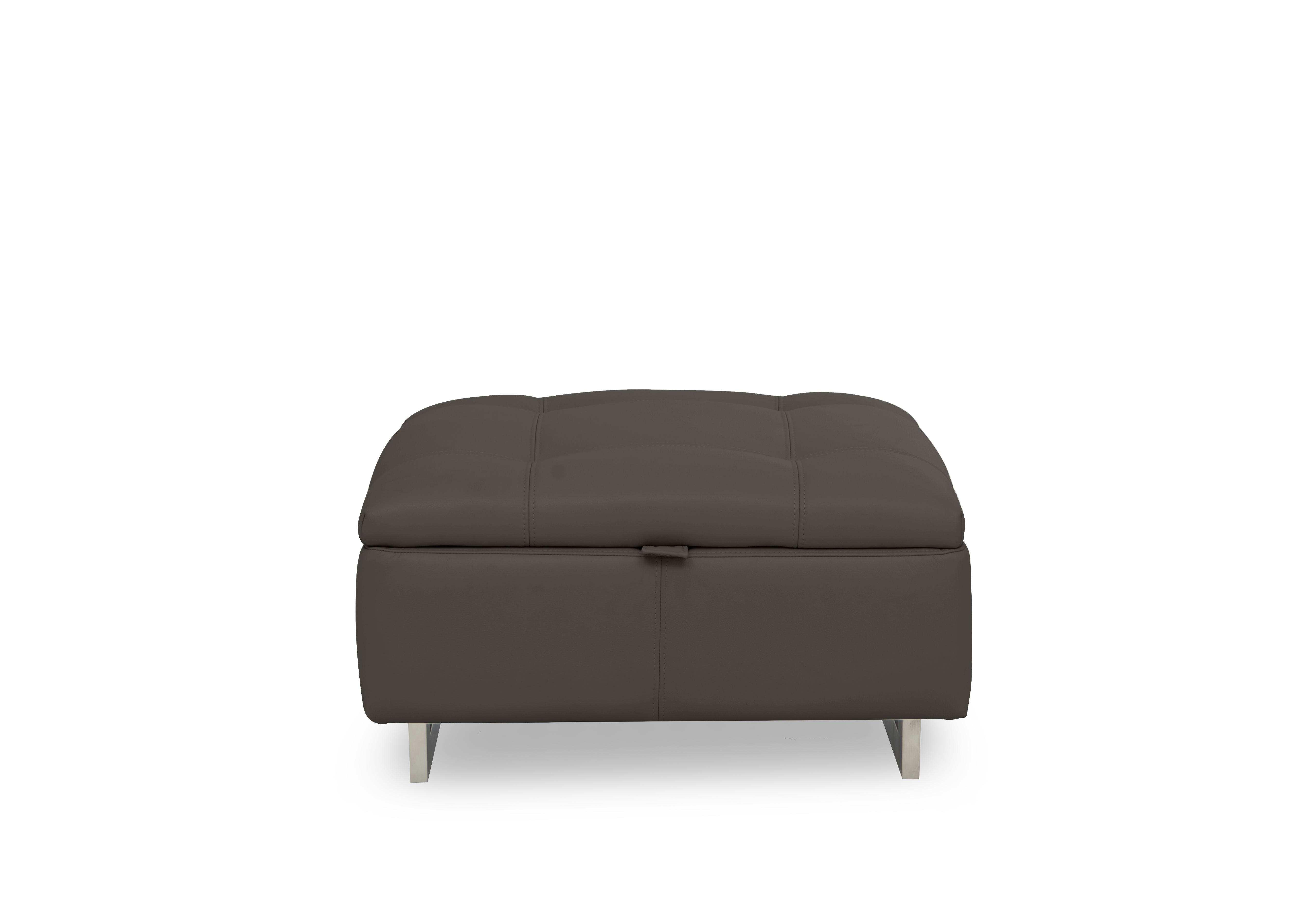 Moet Large Leather Storage Footstool in Cat-60/21 Storm on Furniture Village
