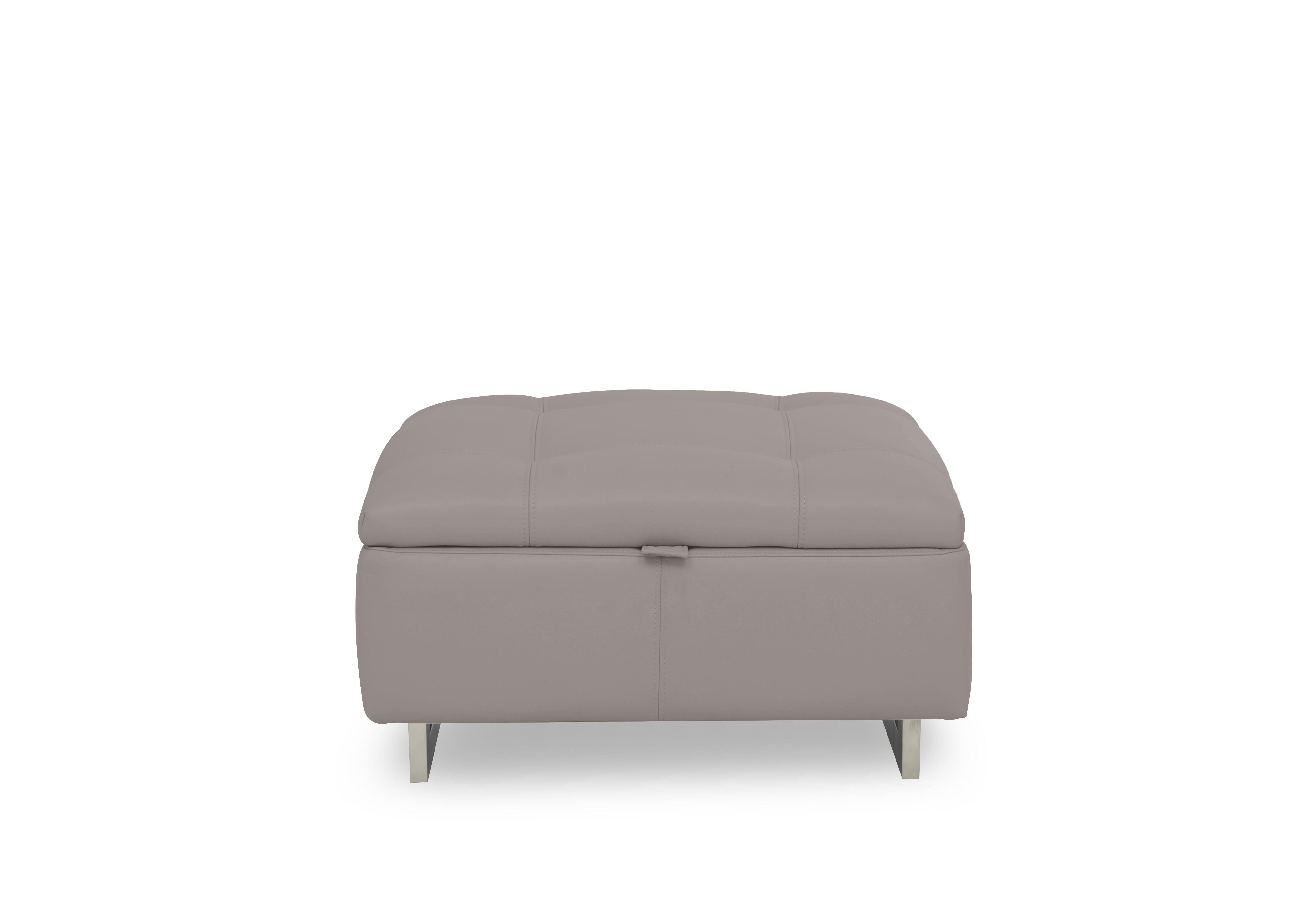 Moet Large Leather Storage Footstool in Cat-60/23 Lead Grey on Furniture Village