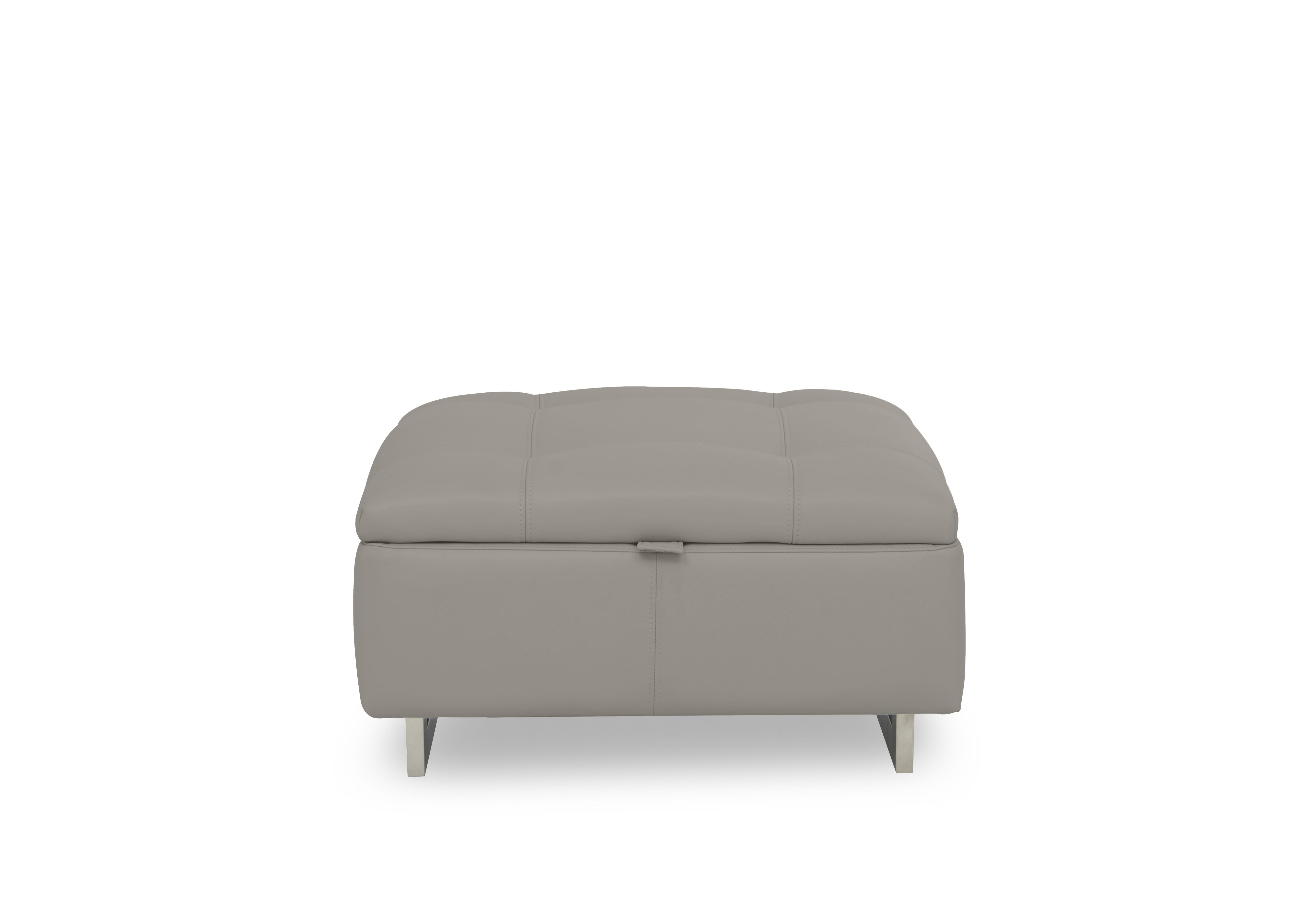 Moet Large Leather Storage Footstool in Cat-60/28 New Grey on Furniture Village