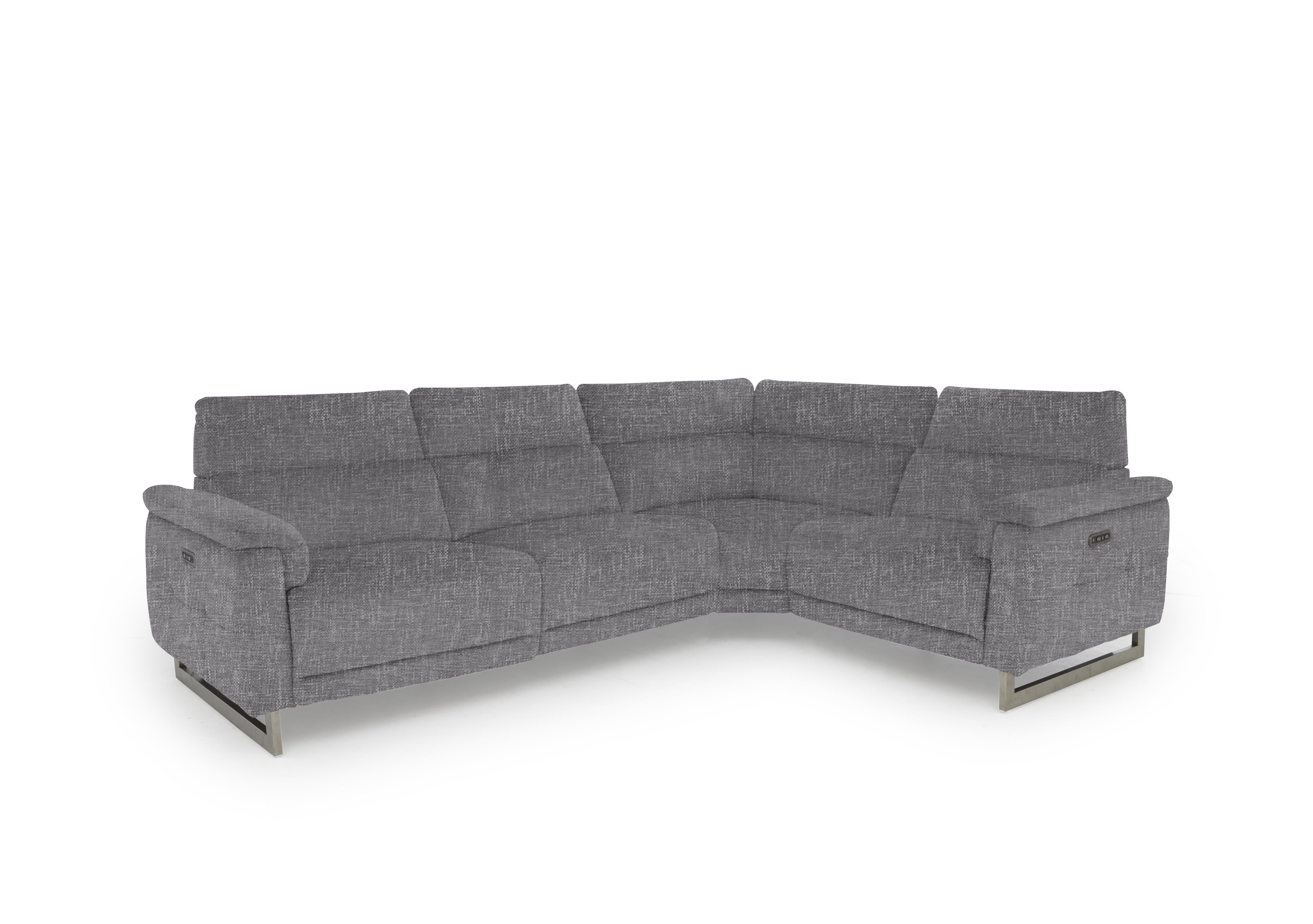 Moet Fabric Power Recliner Corner Sofa with Telescopic Headrests in 12445 Anivia Grey on Furniture Village