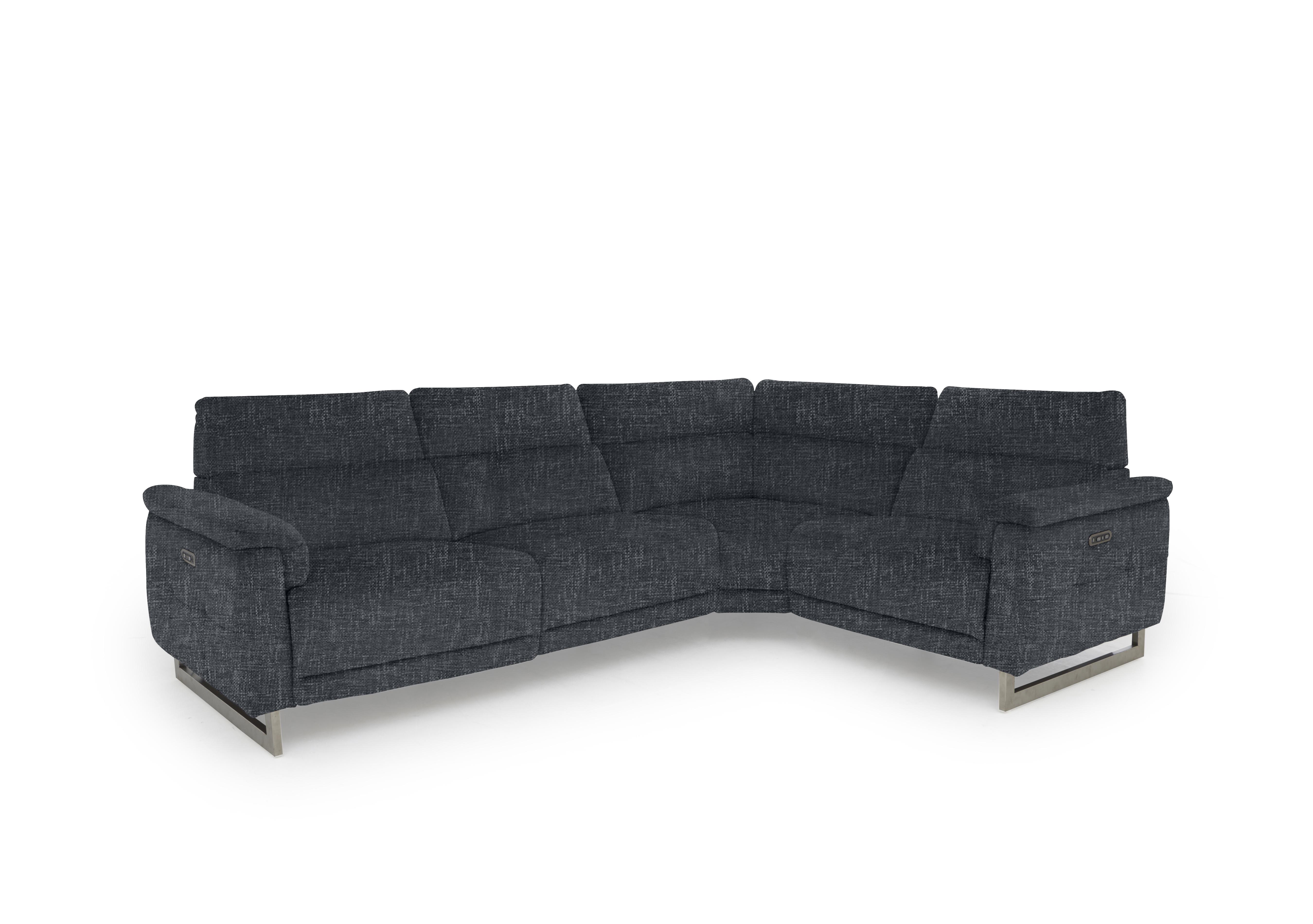 Moet Fabric Power Recliner Corner Sofa with Telescopic Headrests in 13345 Anivia Dark Grey on Furniture Village