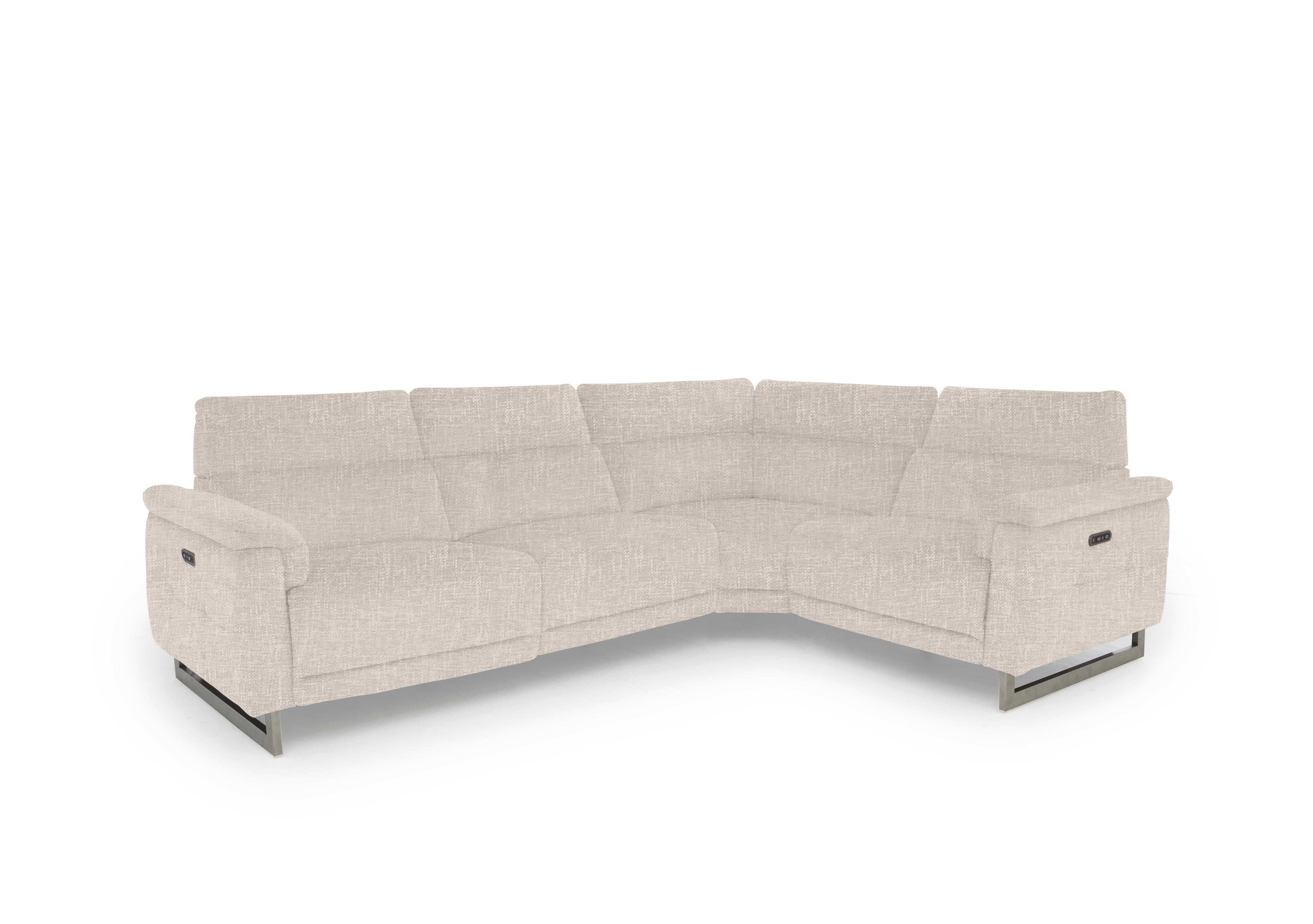 Moet Fabric Power Recliner Corner Sofa with Telescopic Headrests in 13445 Anivia Nature on Furniture Village