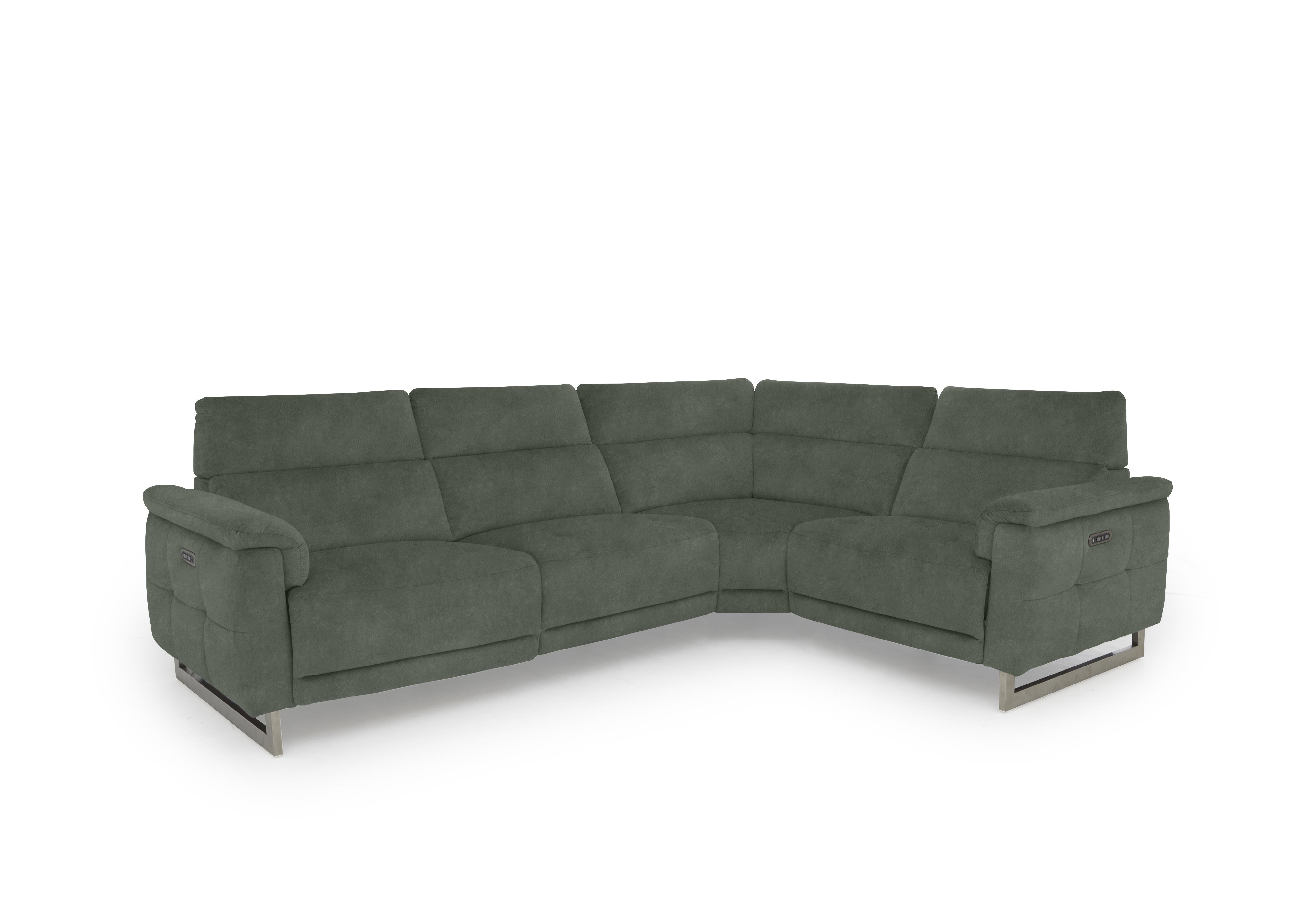 Moet Fabric Power Recliner Corner Sofa with Telescopic Headrests in 43514 Dexter Fern on Furniture Village