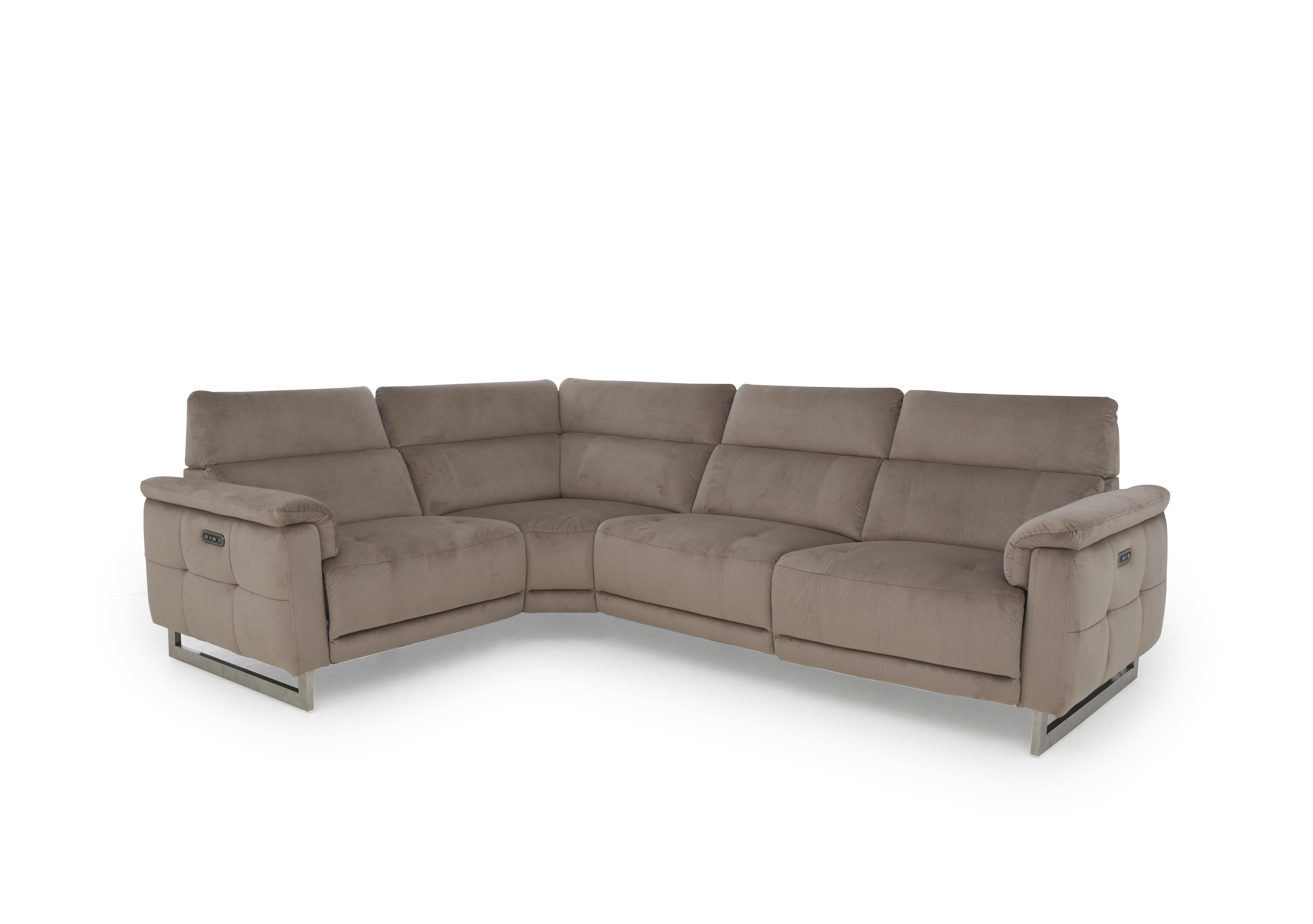 Moet Fabric Power Recliner Corner Sofa with Telescopic Headrests in 51014 Opulence Cedar on Furniture Village