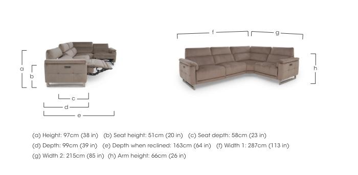 Moet Fabric Power Recliner Corner Sofa with Telescopic Headrests in  on Furniture Village