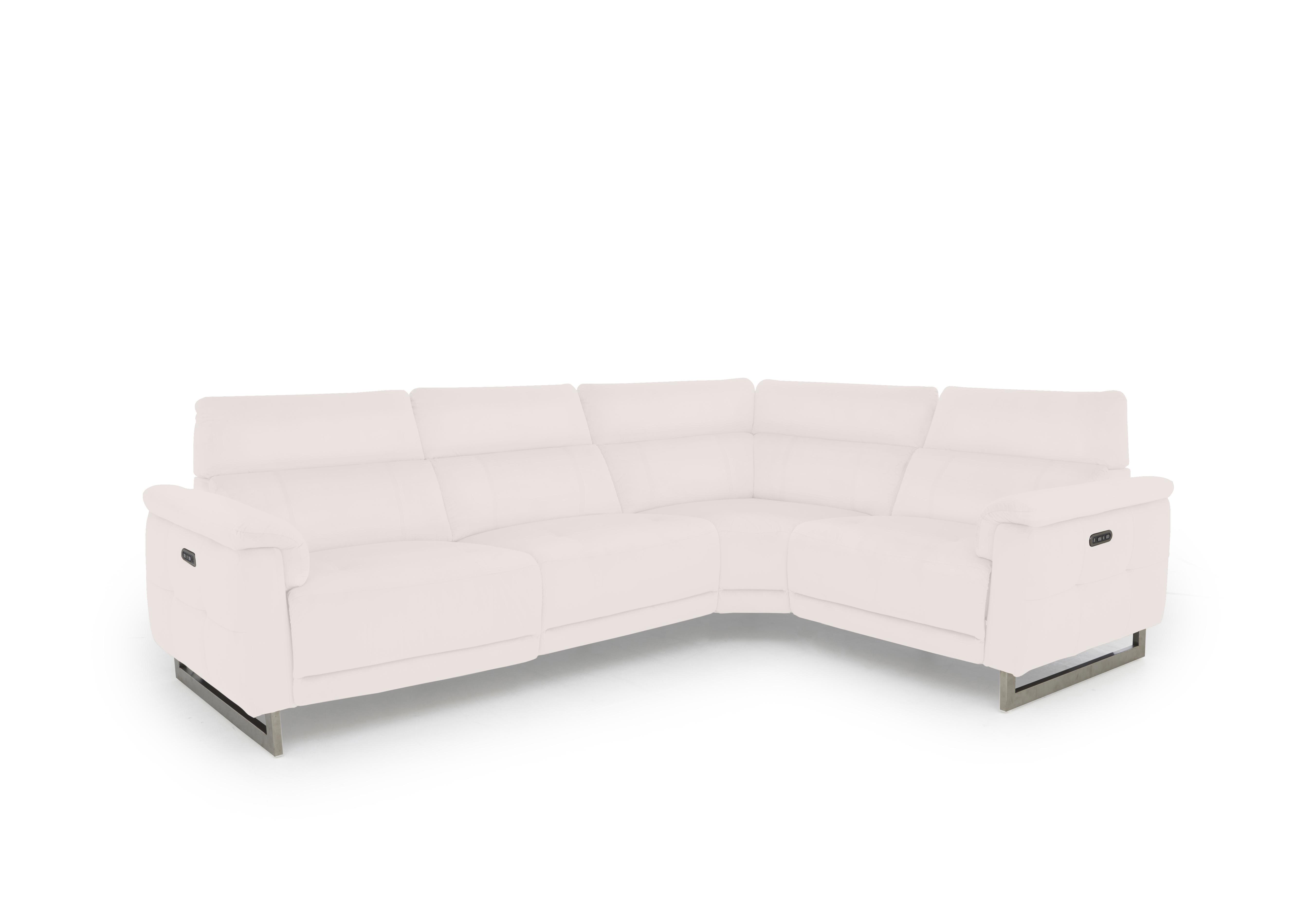 Moet Leather Power Recliner Corner Sofa with Telescopic Headrests in Cat-40/13 Cotton on Furniture Village