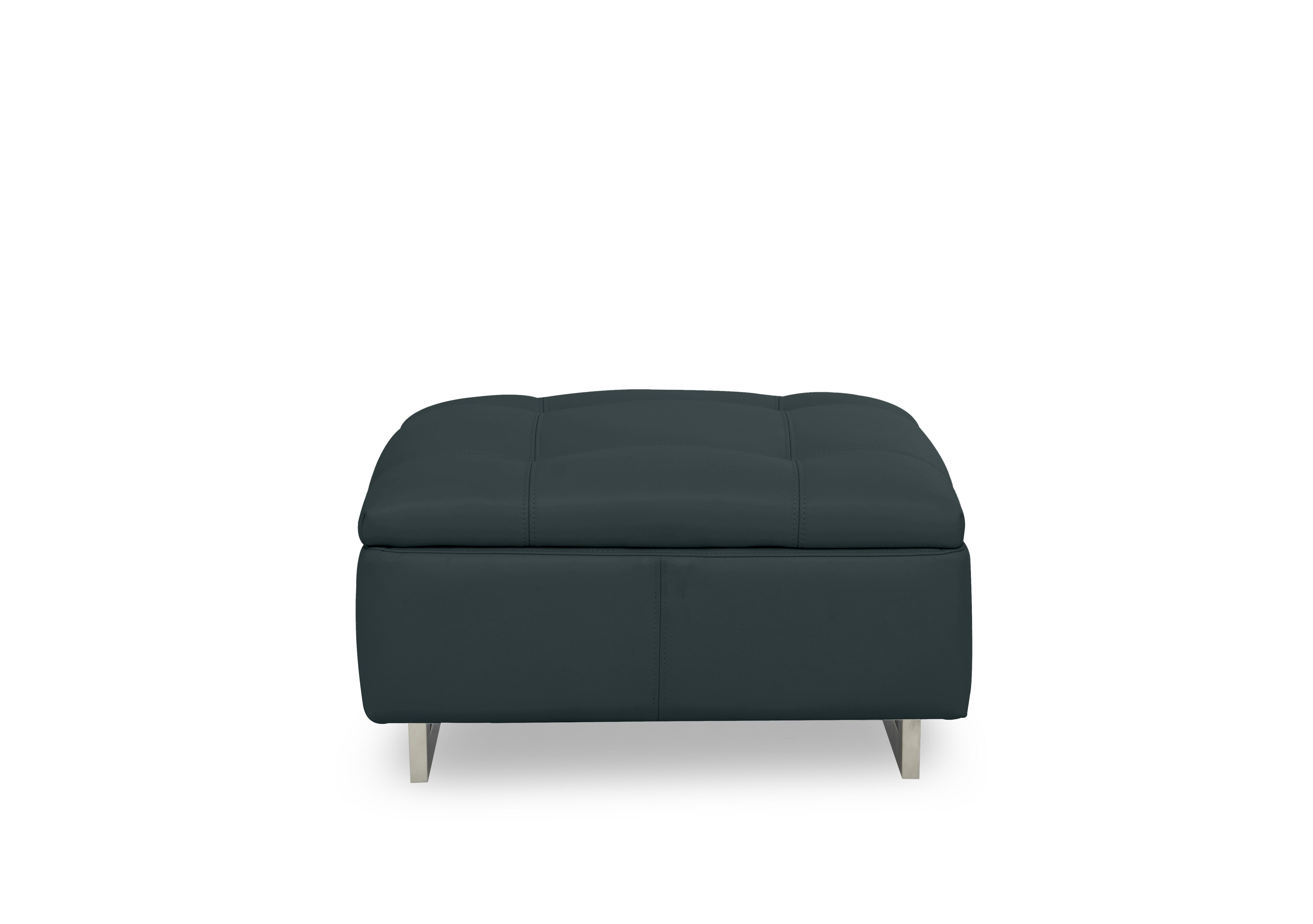 Moet Large Leather Standard Footstool in Cat-40/09 Peacock on Furniture Village