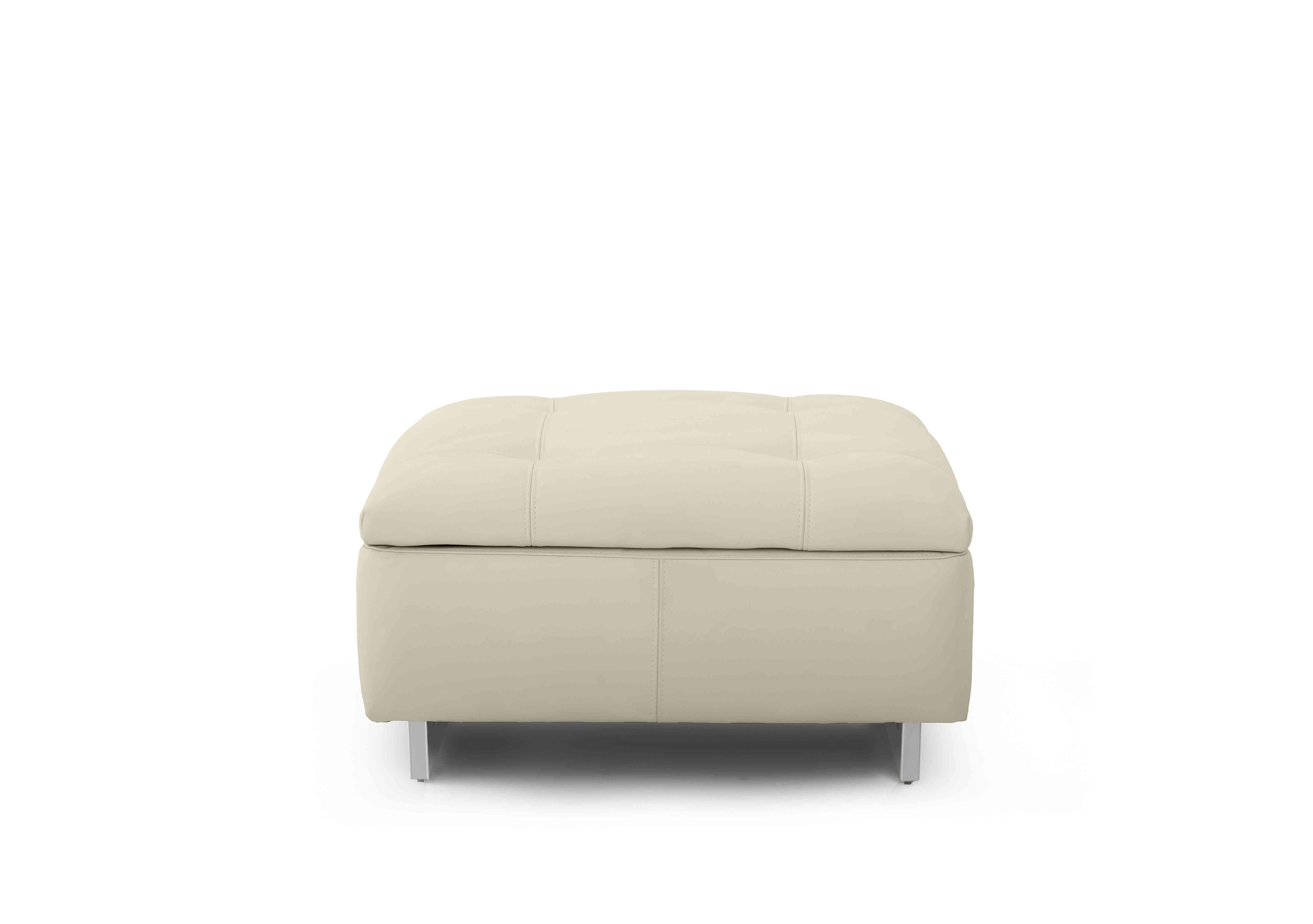 Moet Large Leather Standard Footstool in Cat-60/05 Bone China on Furniture Village
