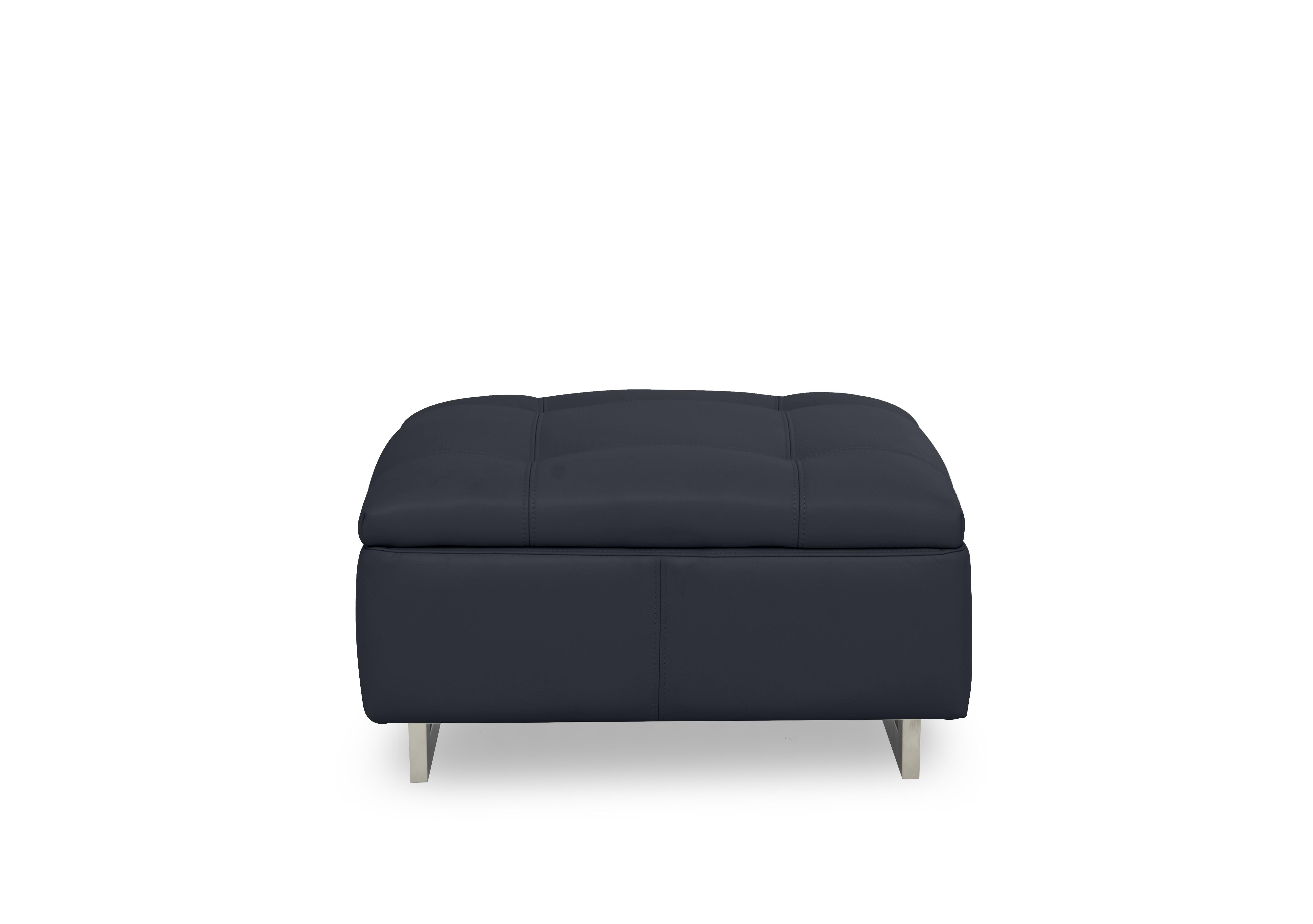 Moet Large Leather Standard Footstool in Cat-60/24 Navy on Furniture Village