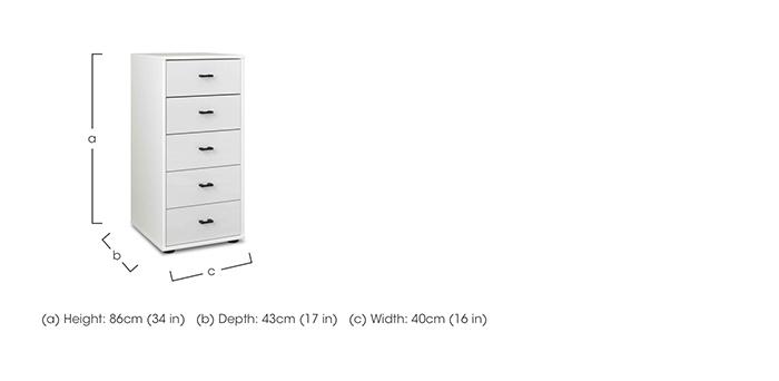 Dallas 40cm 5 Drawer Glass Chest in  on Furniture Village